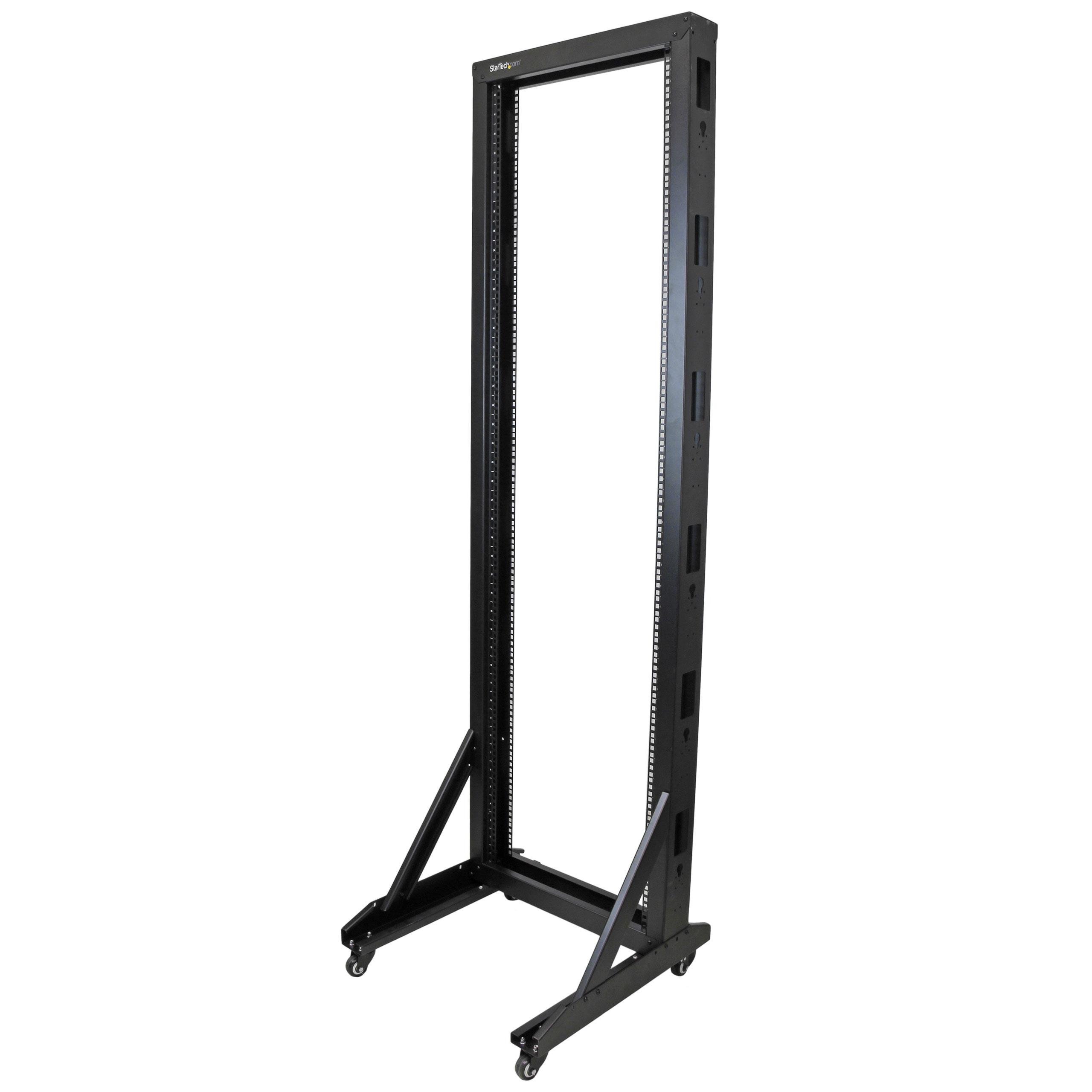 StarTech.com 42U Mobile Open Frame Network Rack with Wheels- 663lbs - 2 ...