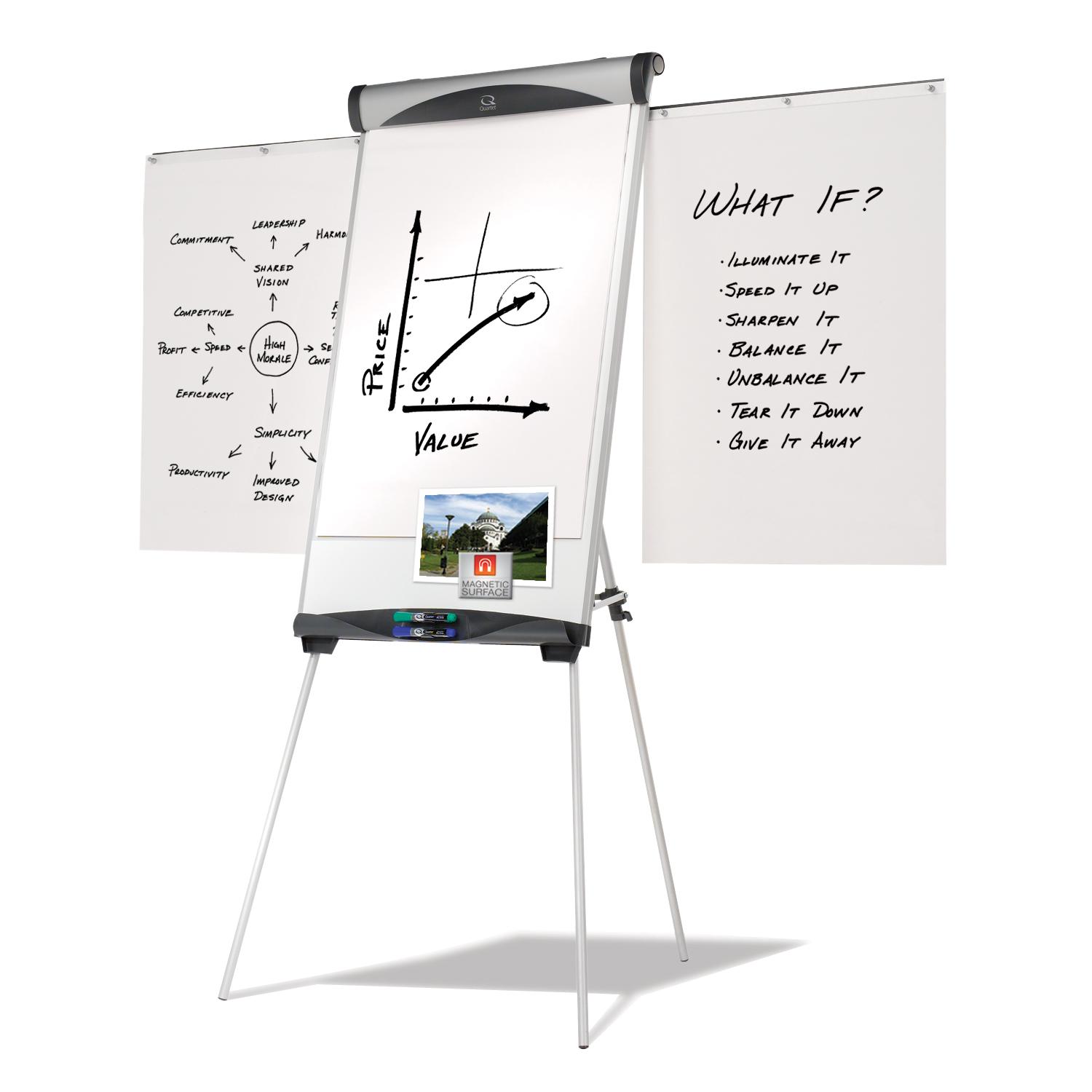 Quartet Euro Presentation Easel, Whiteboard/Flipchart, 27Inch