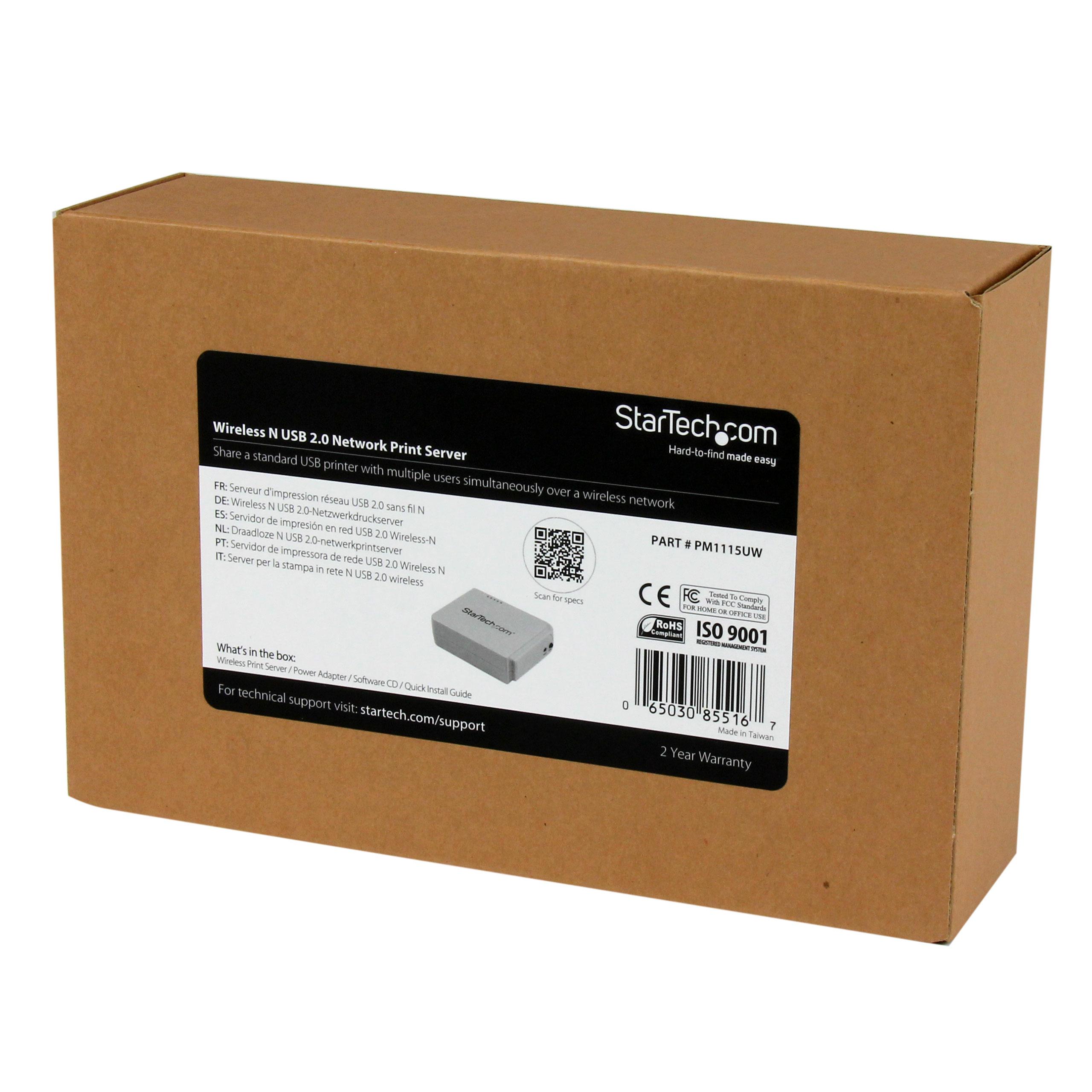 1Port Wireless N USB 2.0 Network Print Server 10/100 Mbps USB Printer