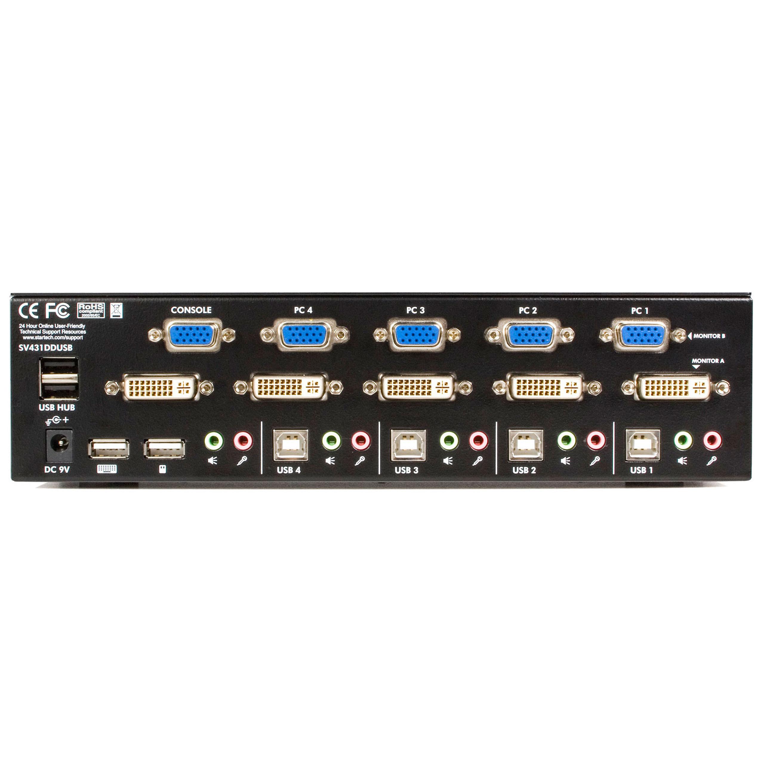 SV431DDUSB 4 Port Dvi Vga Dual Monitor Kvm Switch USB with