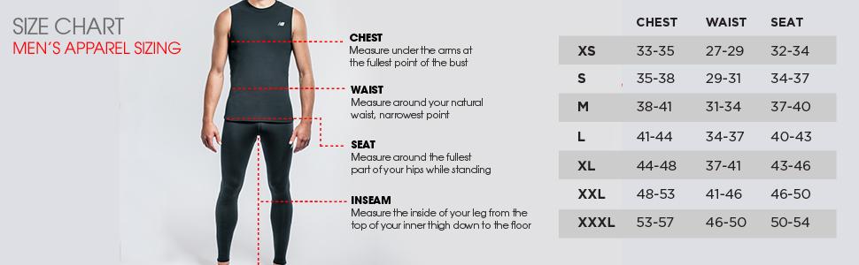 new balance shirt size chart