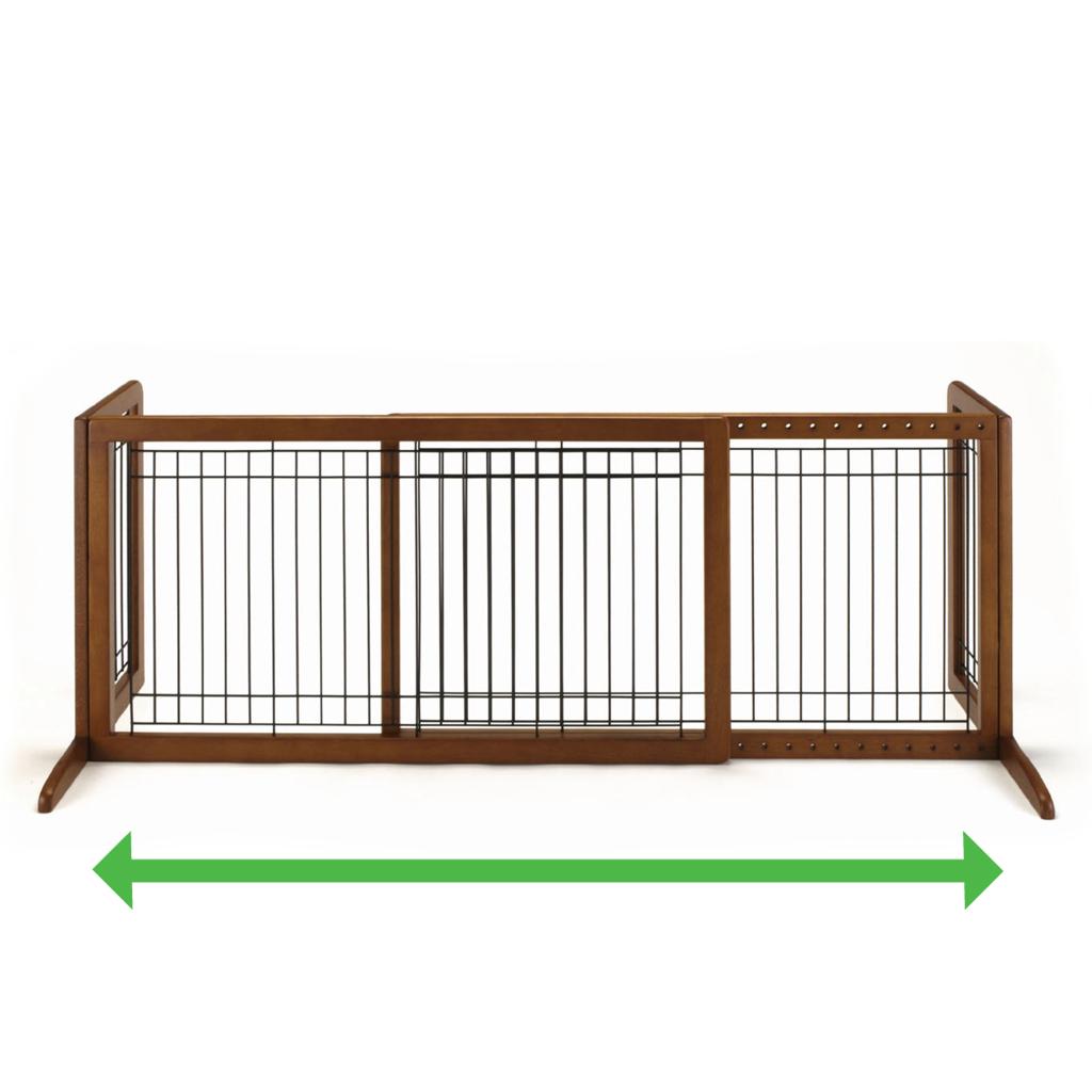 Richell 94136 Wood Freestanding Pet Gate, Autumn Matte Finish, Large