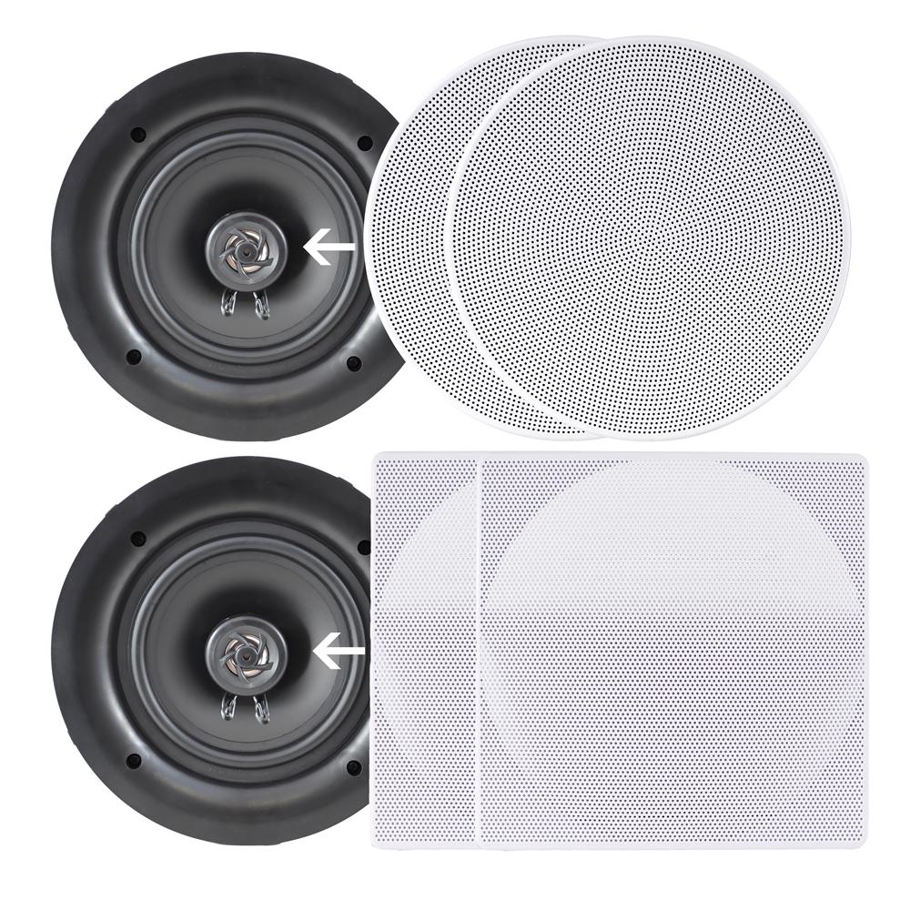 Pyle 8.0” Ceiling Wall Mount Speakers Pair of 2Way Full Range Sound Stereo Speaker Audio