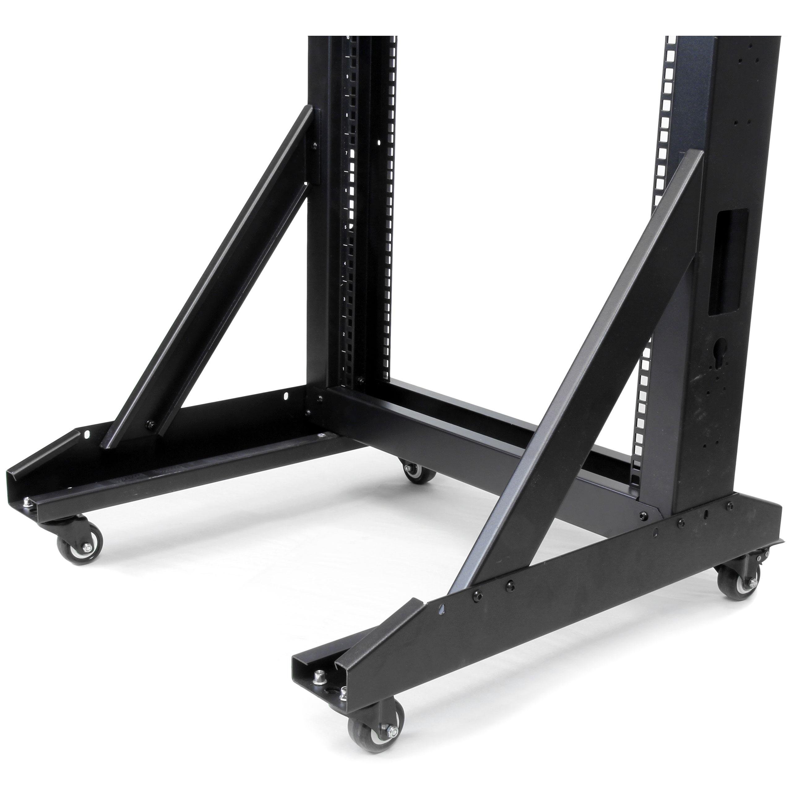 StarTech.com 42U Mobile Open Frame Network Rack with Wheels- 663lbs - 2 ...