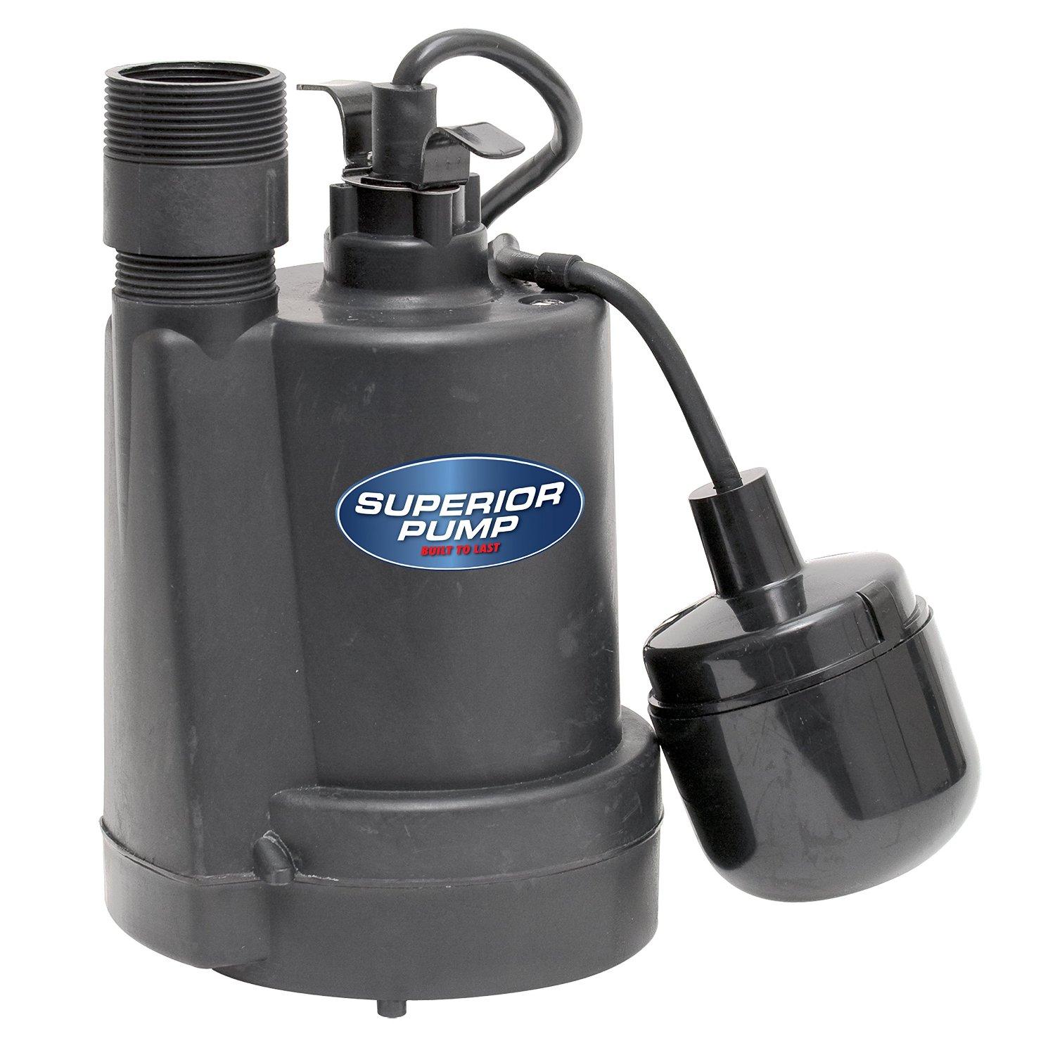 Superior Pump 92250 1/4Horsepower Thermoplastic Sump Pump with