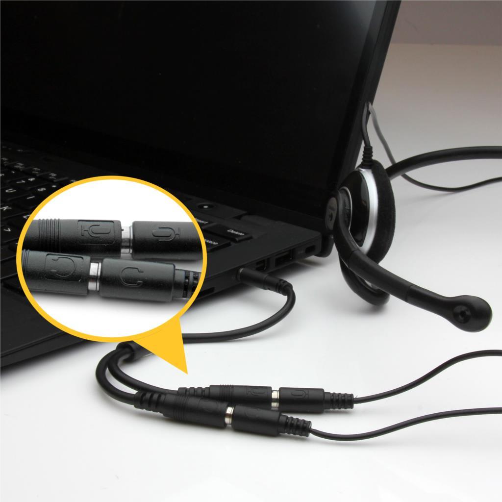 Headset Adapter, Microphone and Headphone Splitter 3.5mm Male Aux to 3.5mm Female