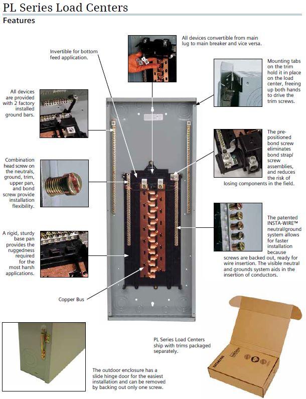 Siemens 16 Space, 24, Circuit, 100 Amp, Main Breaker ... bedroom afci wiring diagram circuit 
