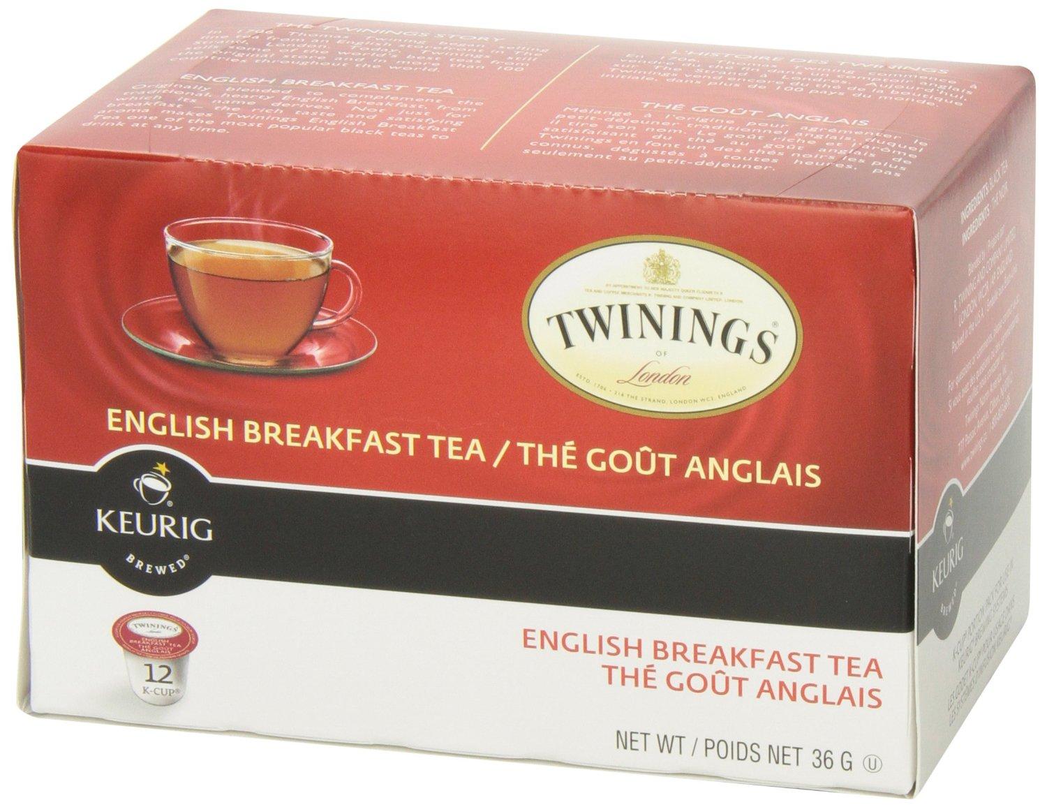 Twinings of London English Breakfast Tea KCups for Keurig, 12 Count
