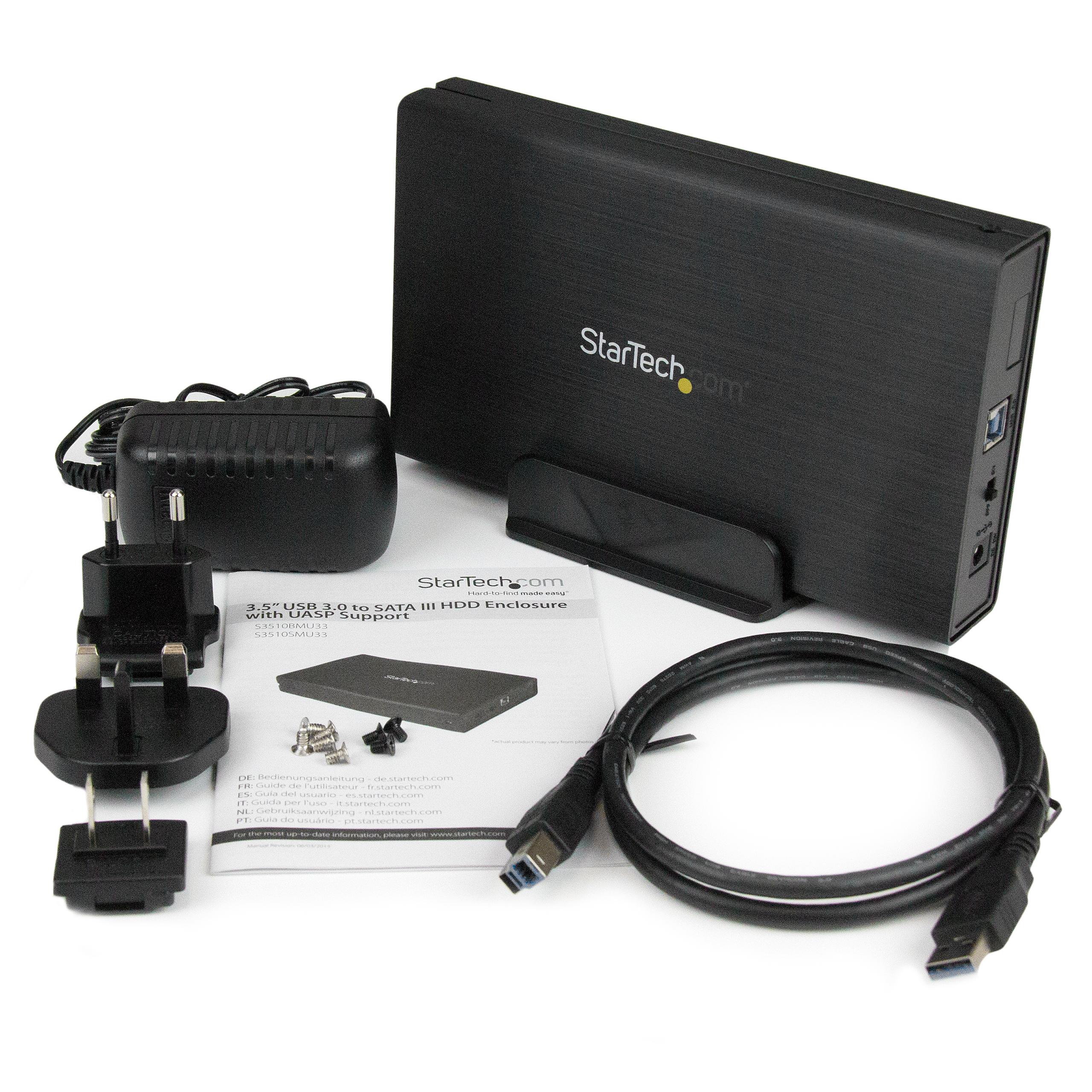 3.5in Black Aluminum USB 3.0 External SATA III SSD / HDD
