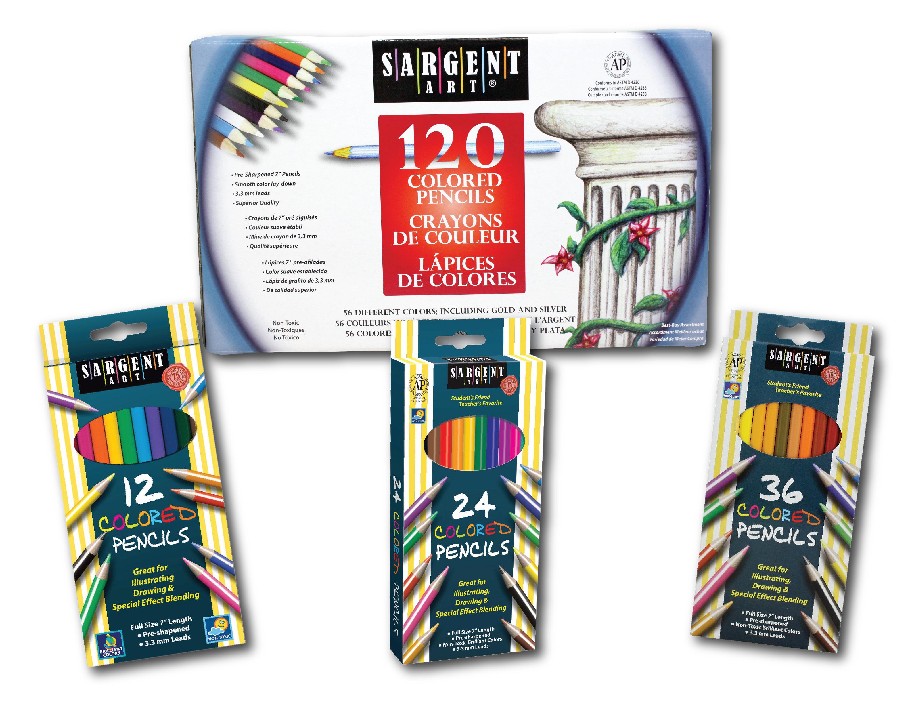 Sargent Art 227209 12Count Construction Paper Pencils in Assorted