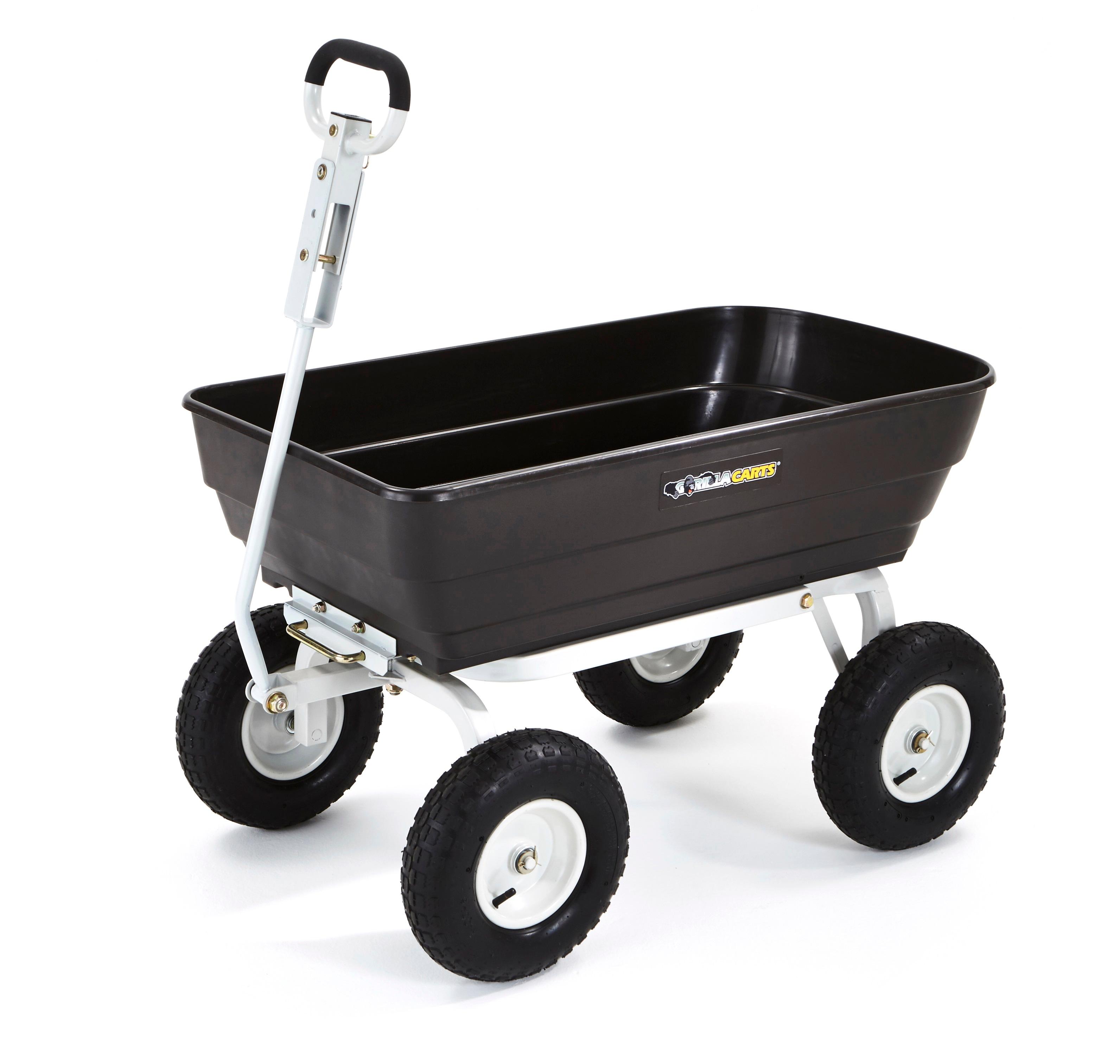 Gorilla Carts Poly Garden Dump Cart with 2In1 Convertible