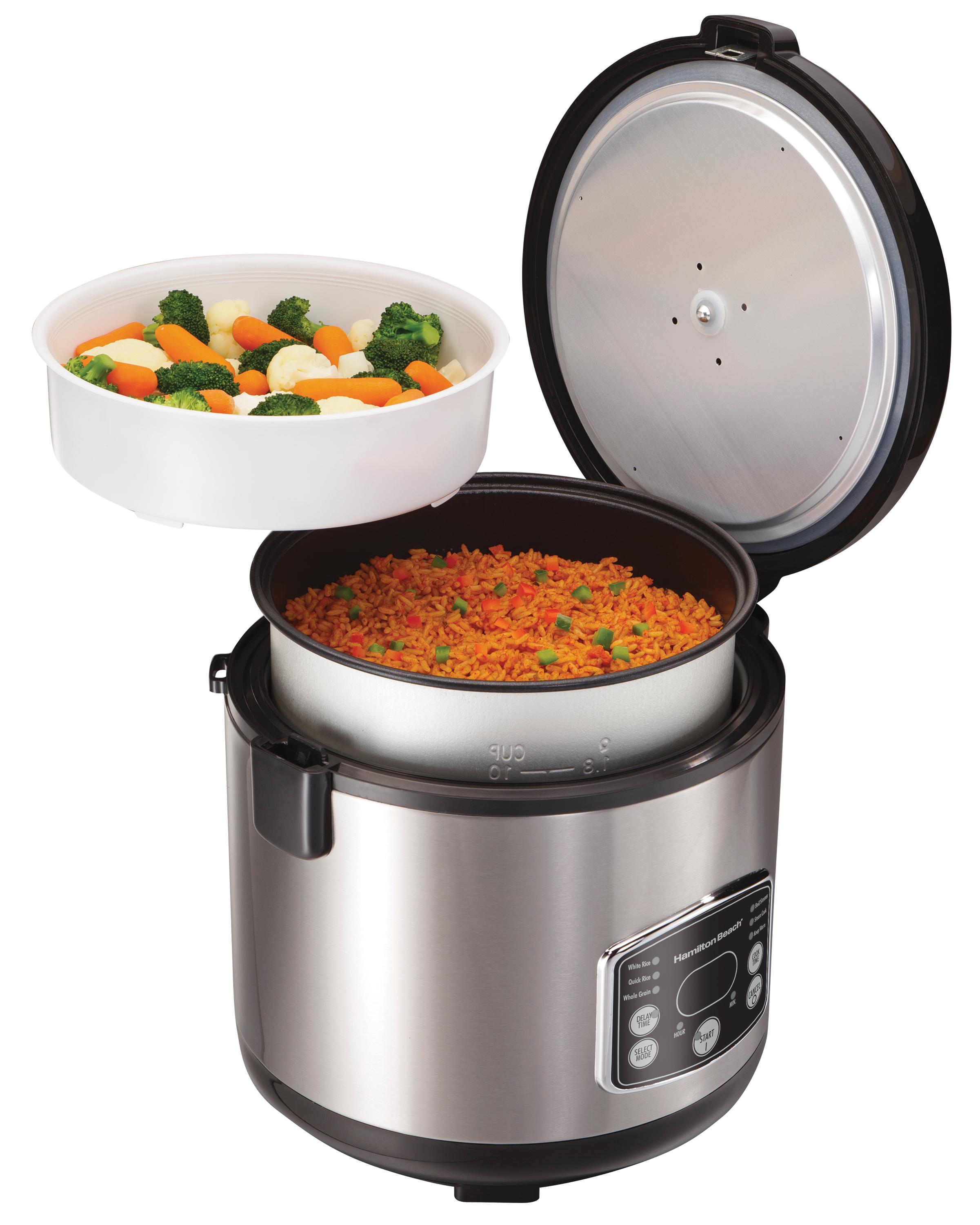 Hamilton Beach 37541 Digital Simplicity 420 Cup Rice Cooker and Food