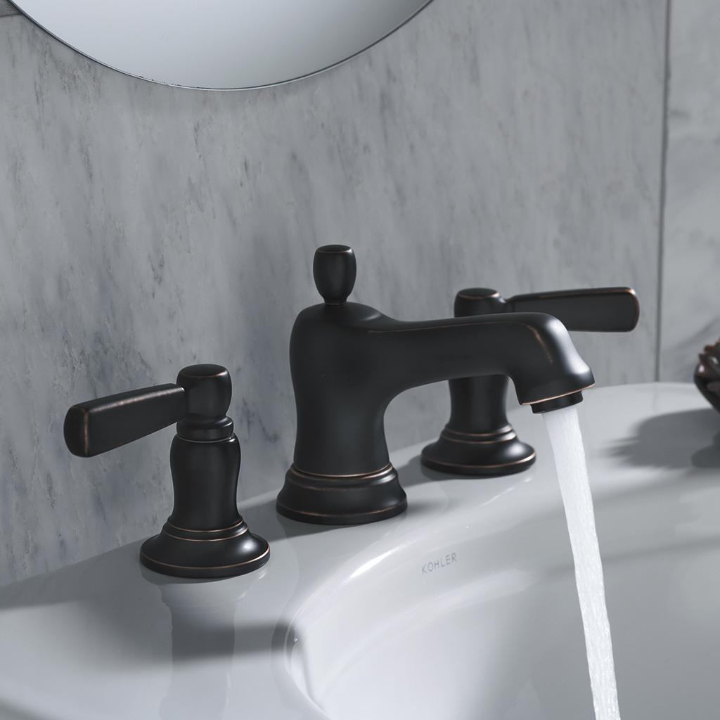 KOHLER K105774cp Bancroft Widespread Lavatory Faucet, Polished