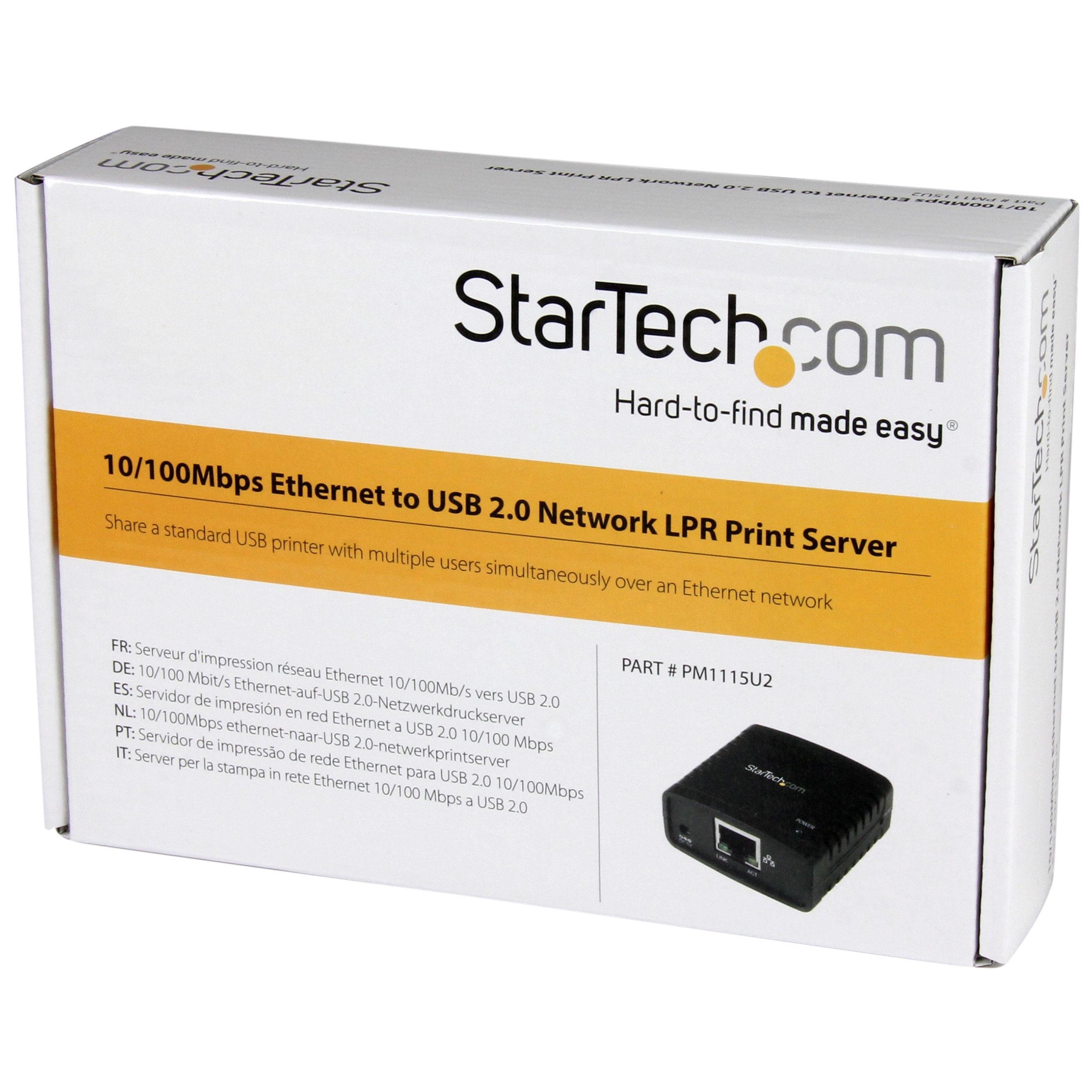 STARTECH 10/100Mbps to USB 2.0 Network LPR Print Server