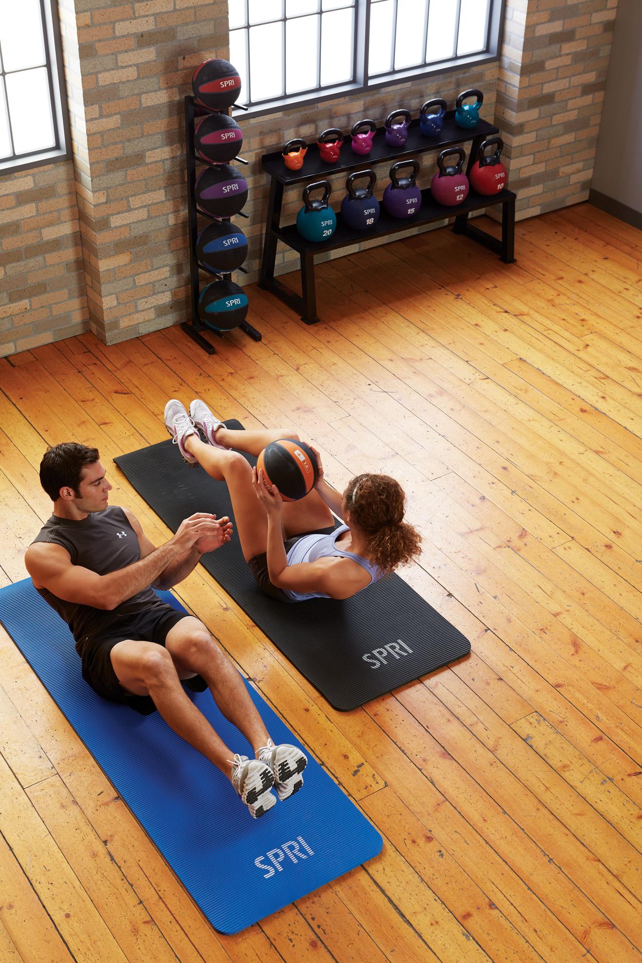 SPRI Pro Exercise Mat for Fitness, Yoga, Pilates, Stretching & Floor