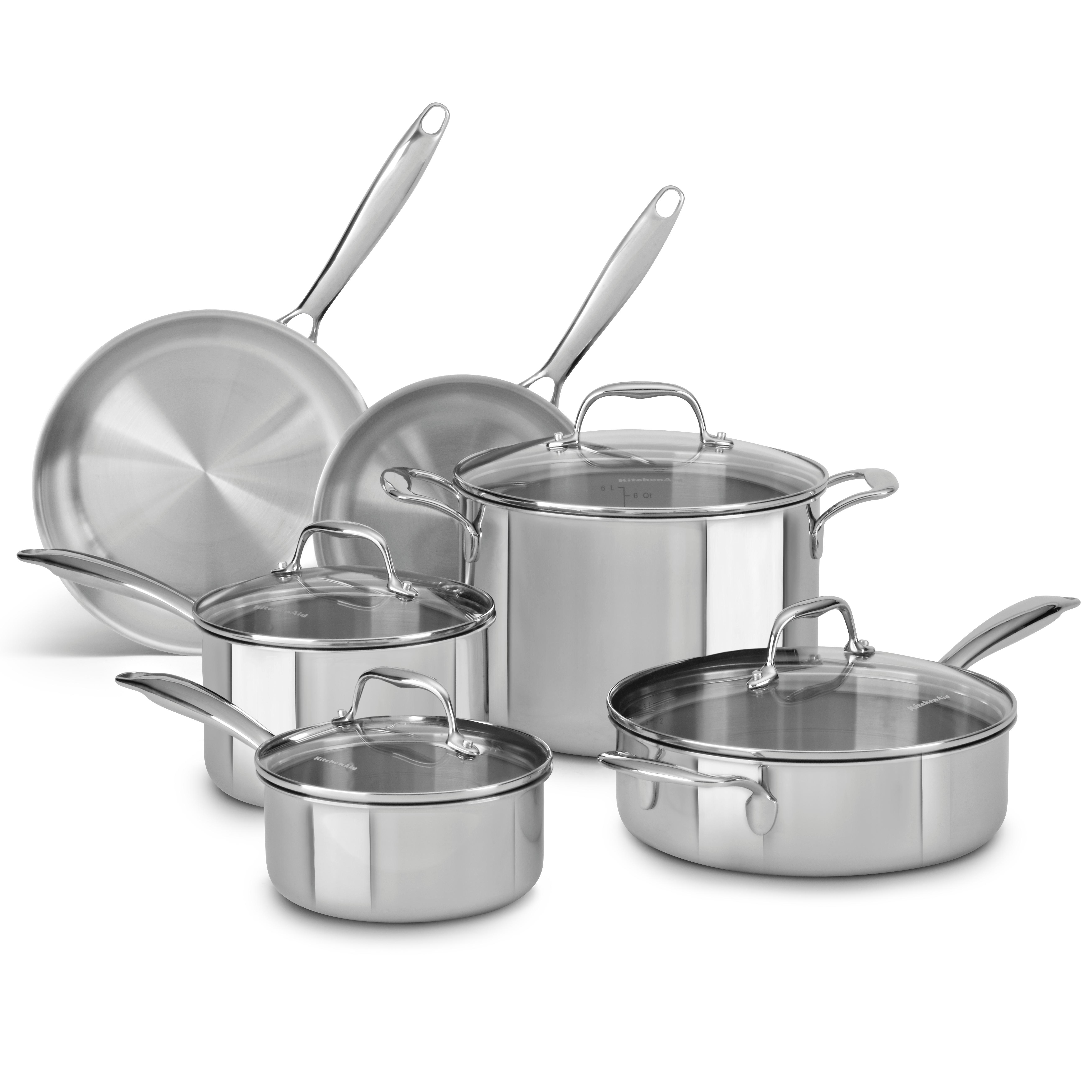 KitchenAid KCC7S10ST 7-Ply 10-Piece Cookware Set, Stainless Steel: Amazon.ca: Home & Kitchen