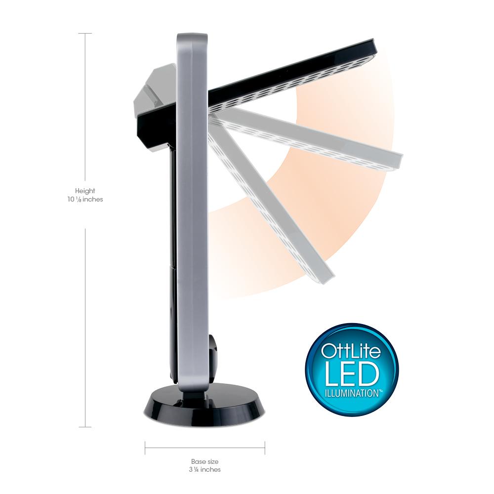 OttLite 290G59 BatteryOperated LED Mobile Task Lamp, Black, Desk Lamps