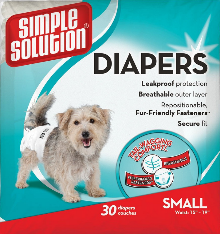 Simple Solution Disposable Dog Diapers, Small, 30 Count Amazon.ca Pet