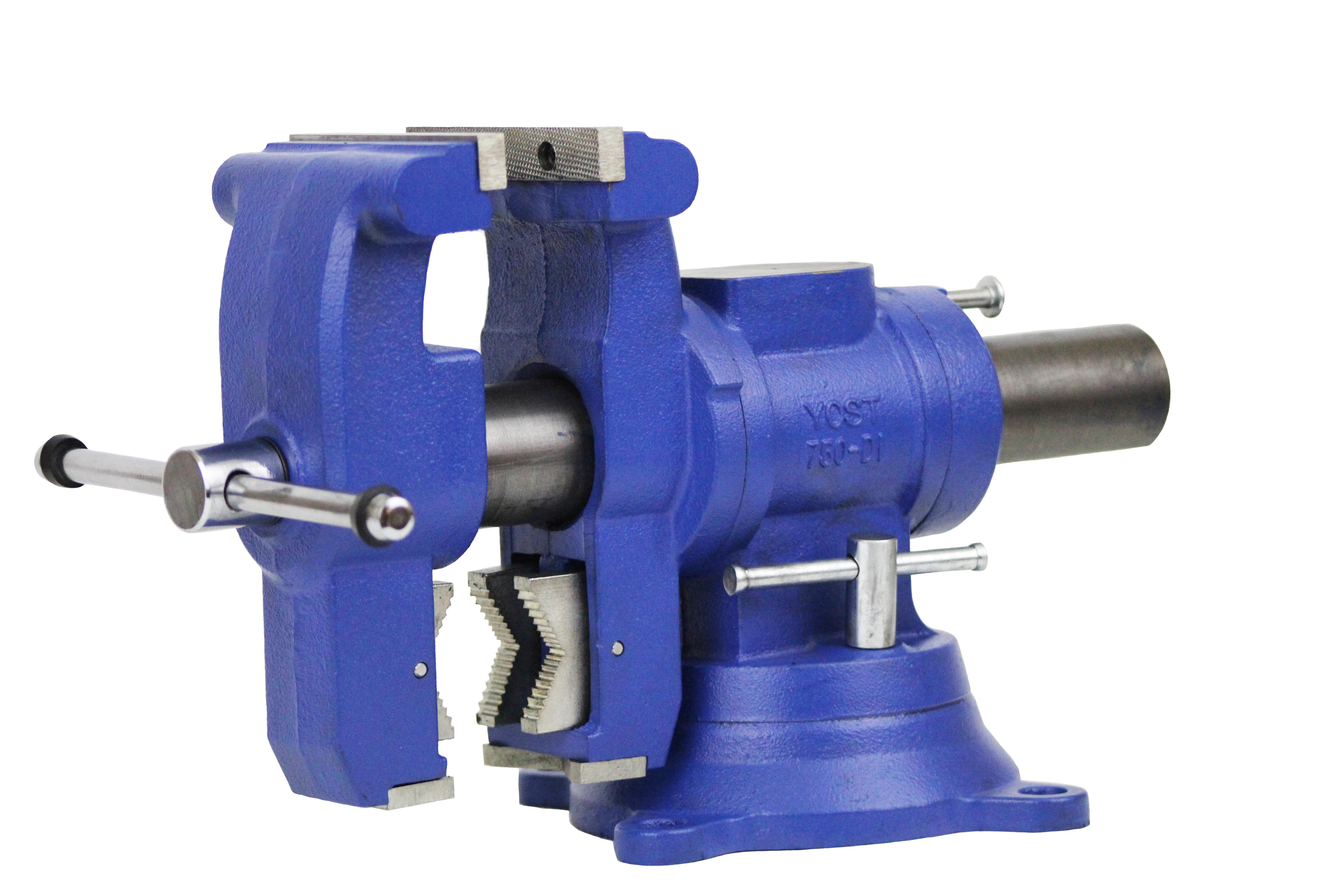 Yost Vises 750DI 5Inch HeavyDuty MultiJaw Rotating Combination Pipe and Bench Vise with 360