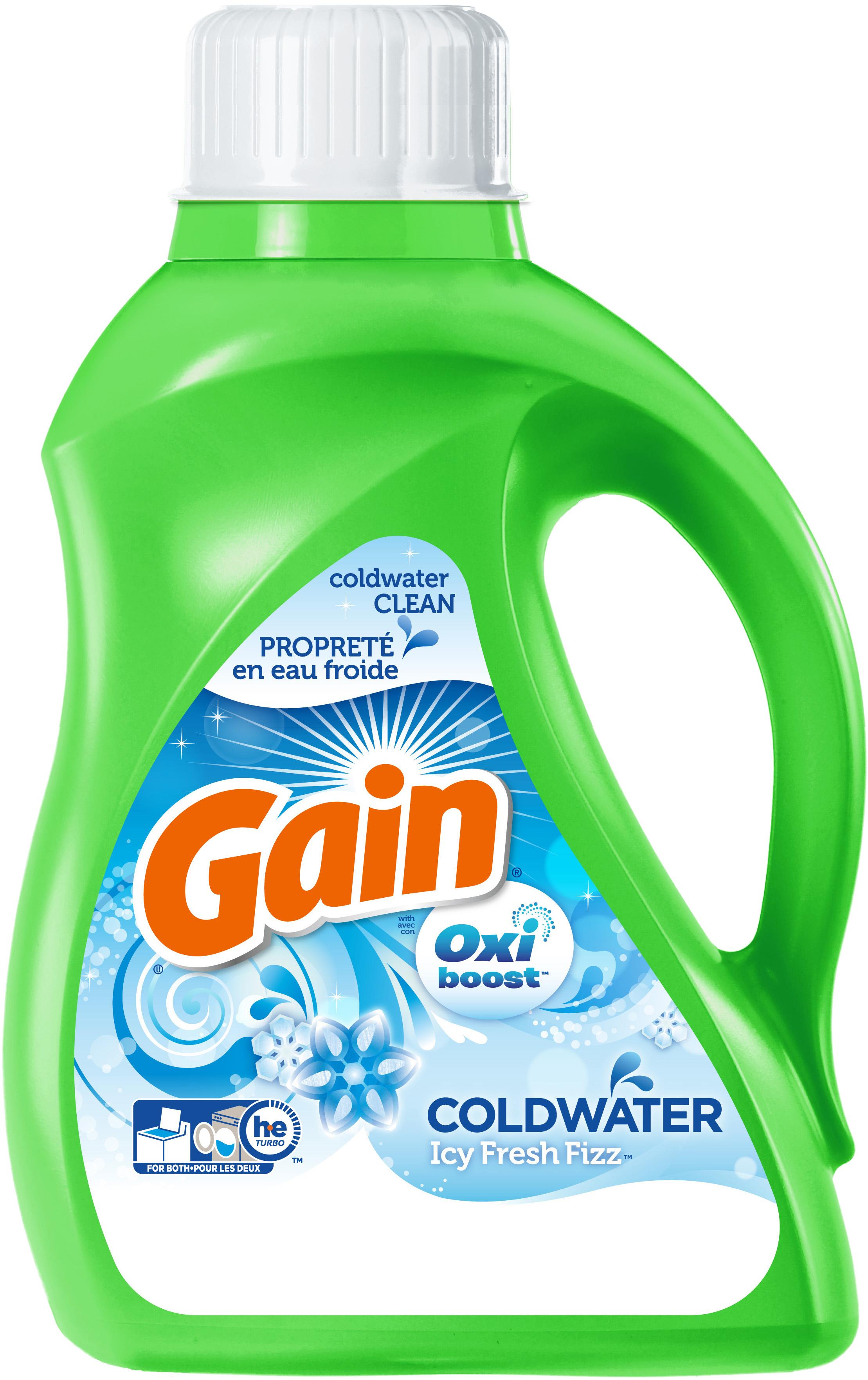 Gain Coldwater Liquid Laundry Detergent with Oxi Boost, Icy Fresh Fizz