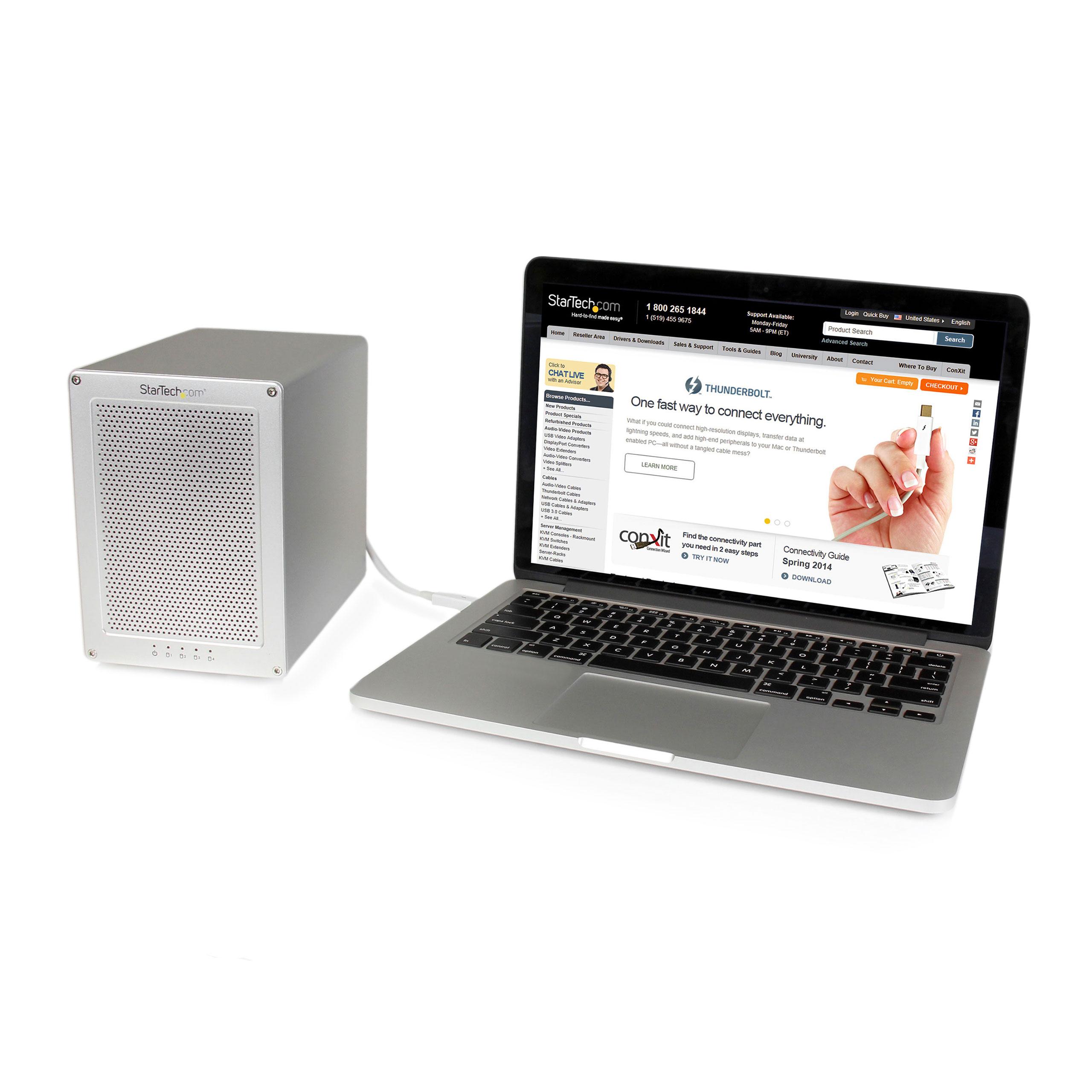 4Bay Thunderbolt 2 Hard Drive Enclosure with RAID Quad