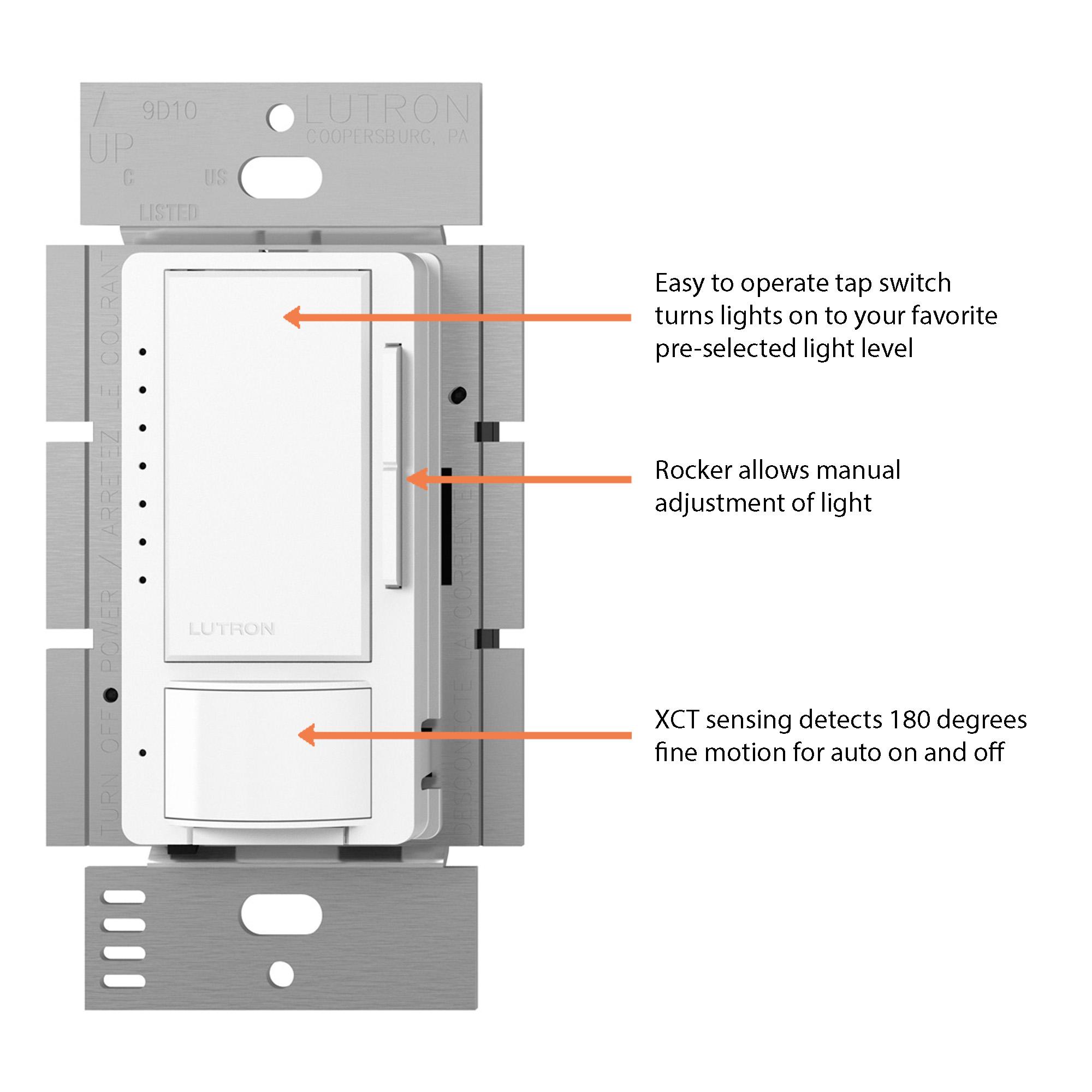 Lutron Maestro C.L Dimmer and Motion Sensor for dimmable LED