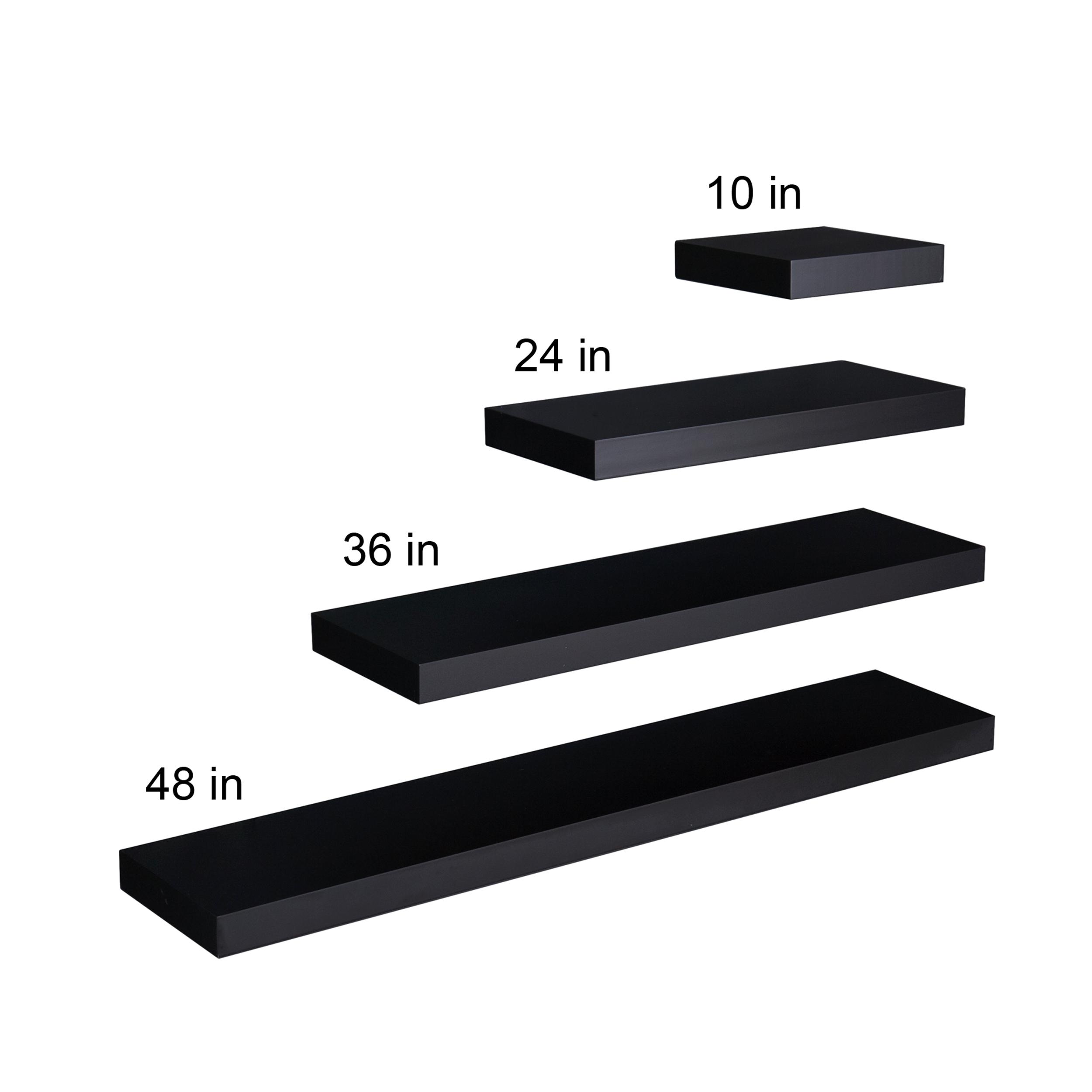 Southern Enterprises Chicago Floating Wall Shelf 10" Wide, Black Finish