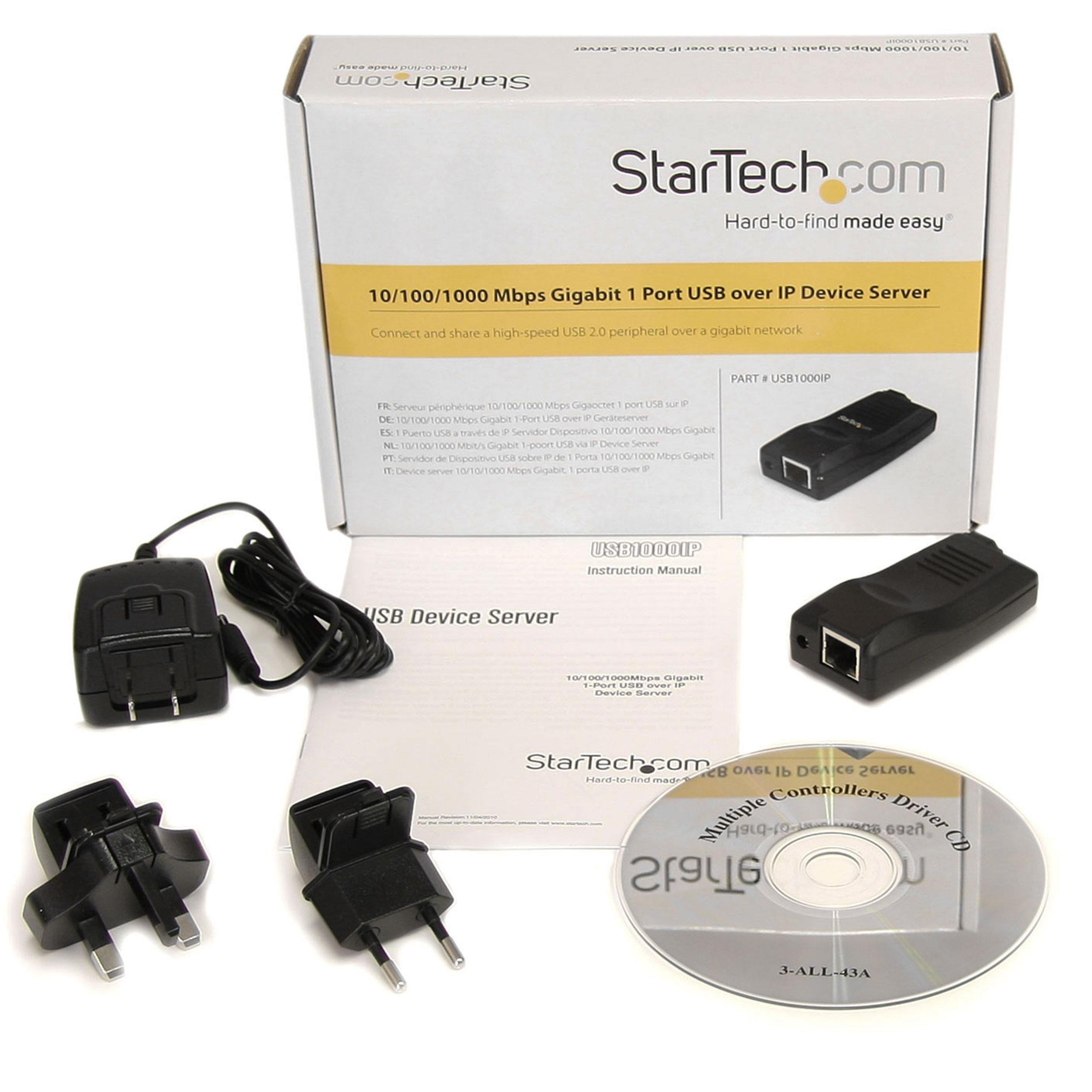 10/100/1000 Mbps Gigabit 1 Port USB over IP Device Server Device server GigE