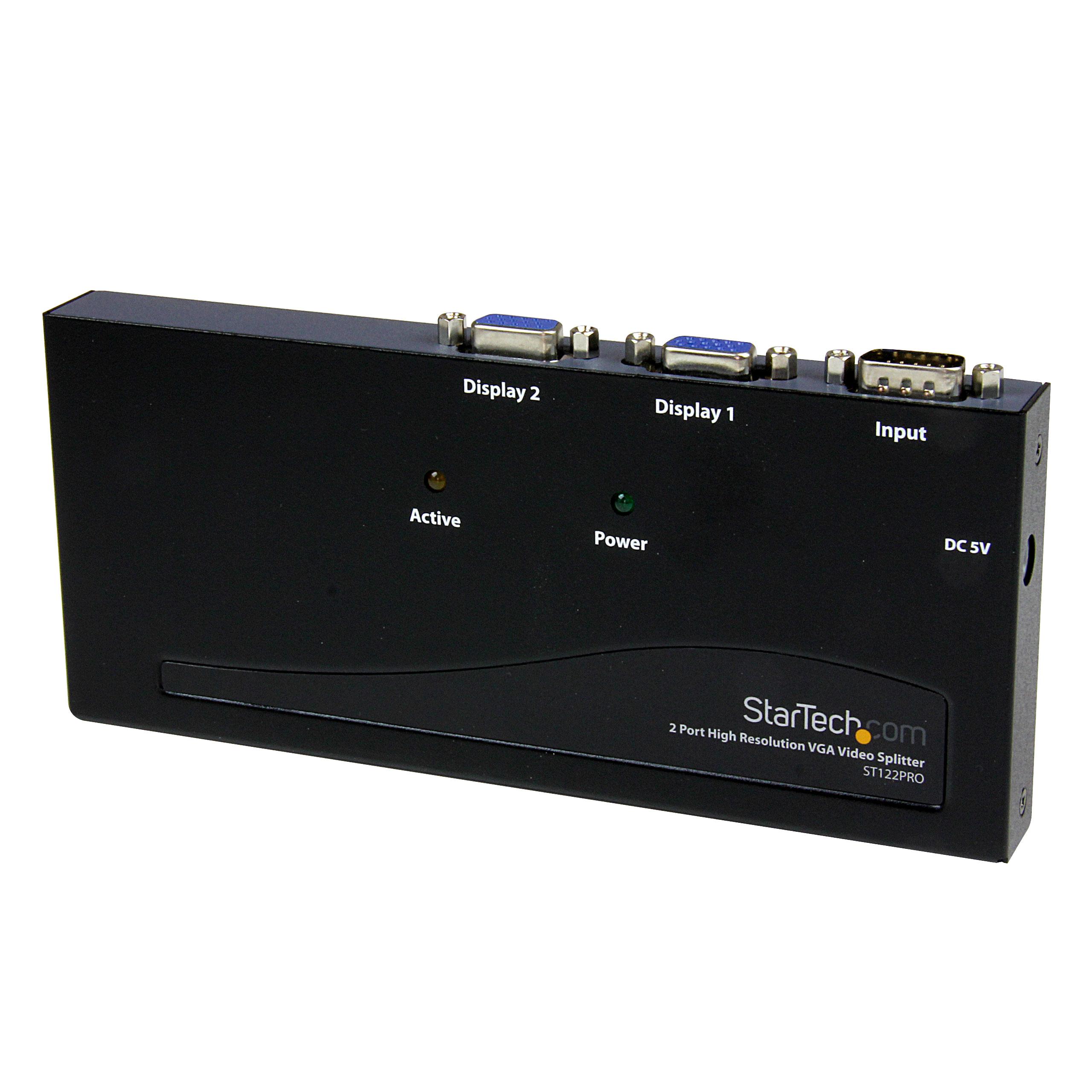 2 Port High Resolution VGA Video Splitter with Builtin