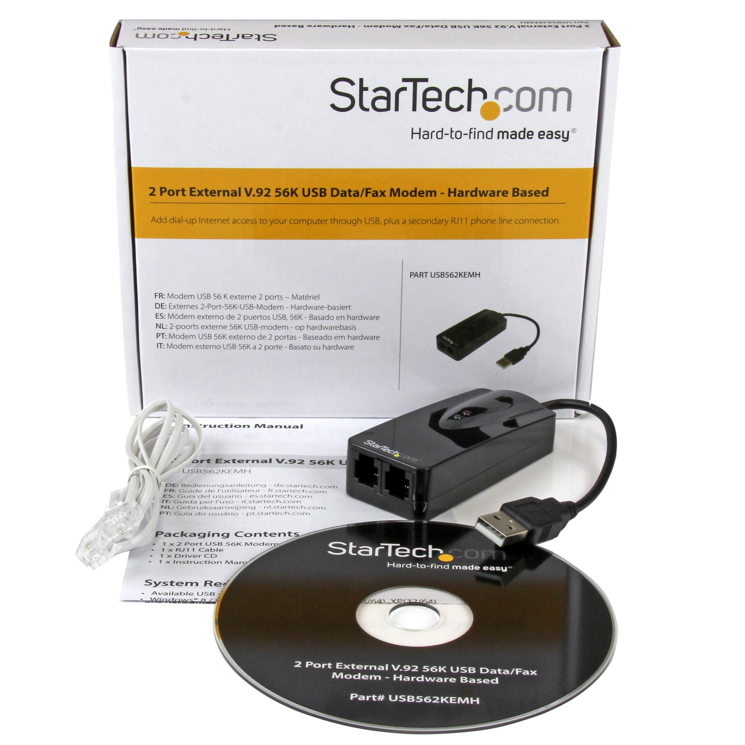 2Port External USB Modem 56K Hardware Based Dialup