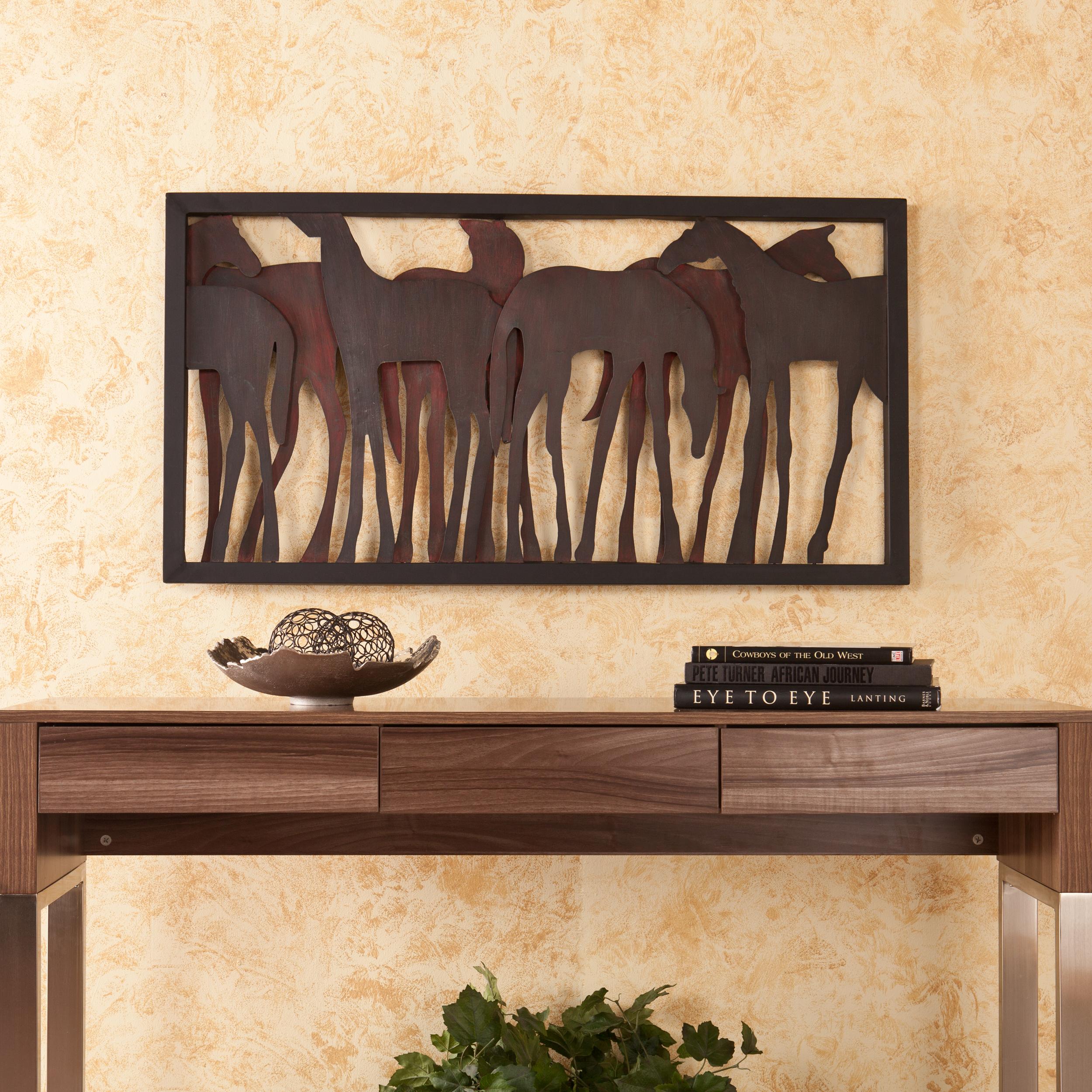 Southern Enterprises Stetson Metal Horse Wall Sculpture