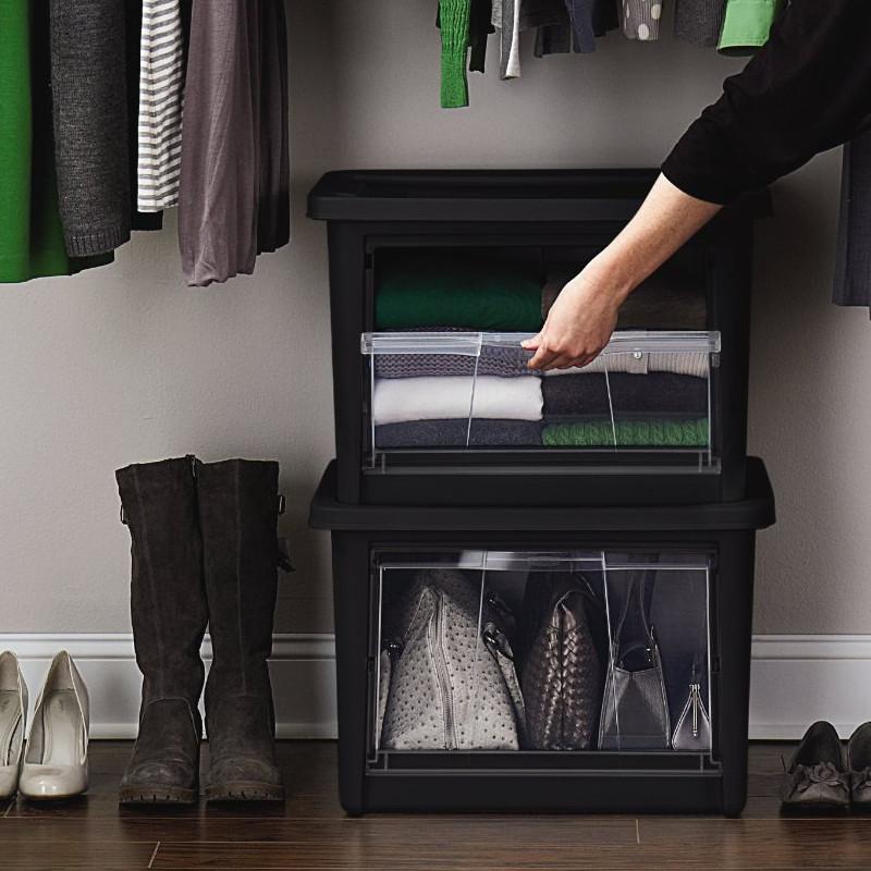 Rubbermaid 1865232 AllAccess Storage Single Tote, Large, Turquoise