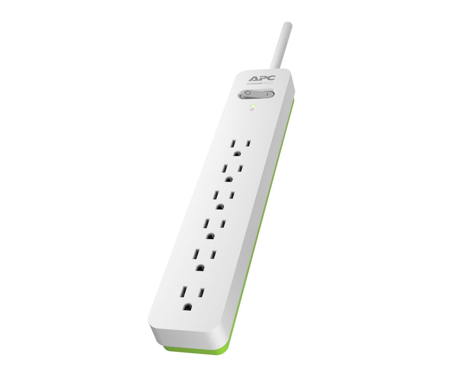 APC PE66W 6Outlet Surge Protector Power Strip 1080 Joules, Surge