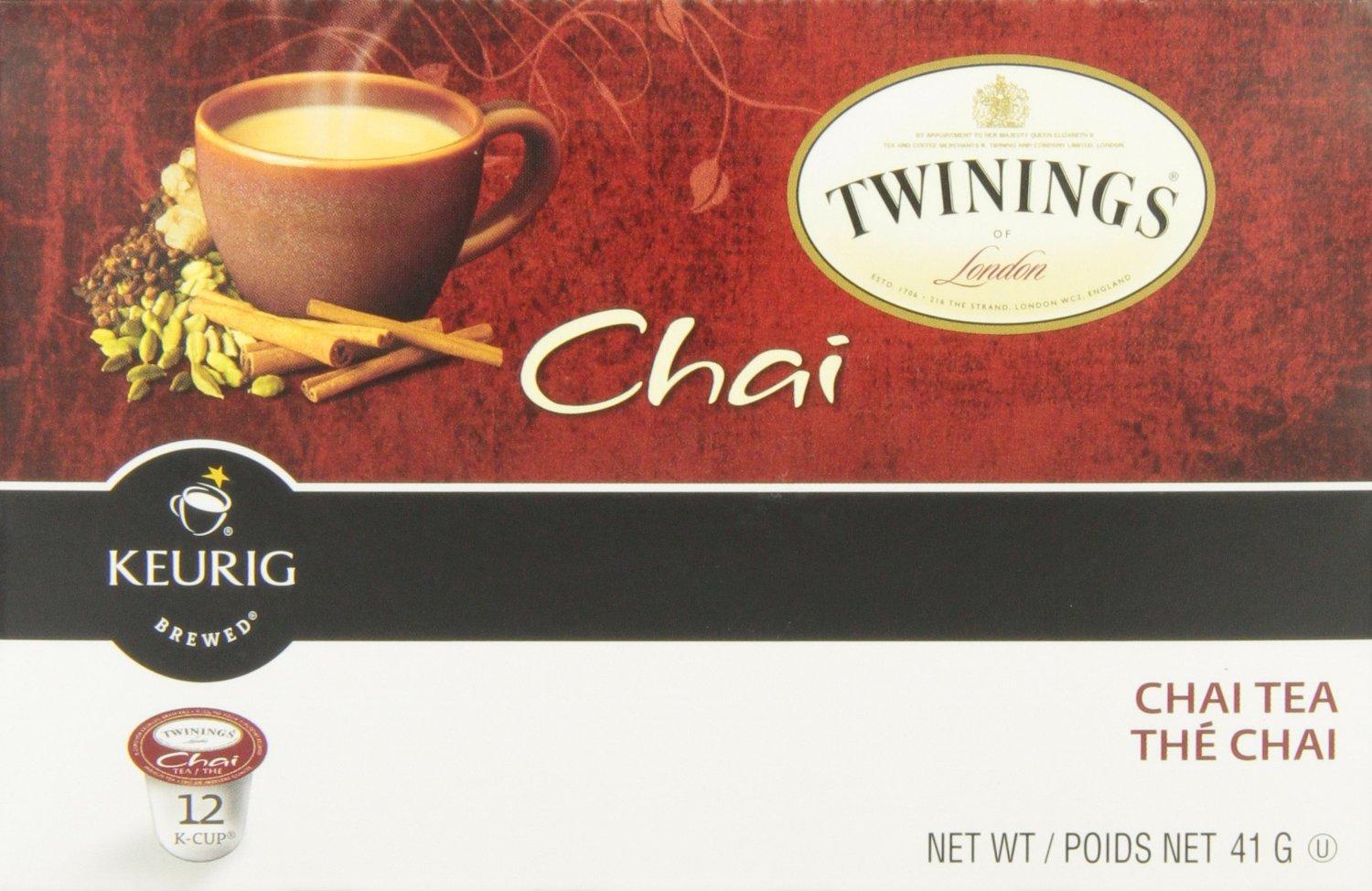Twinings of London Chai Tea KCups for Keurig, 12 Count (Pack of 6