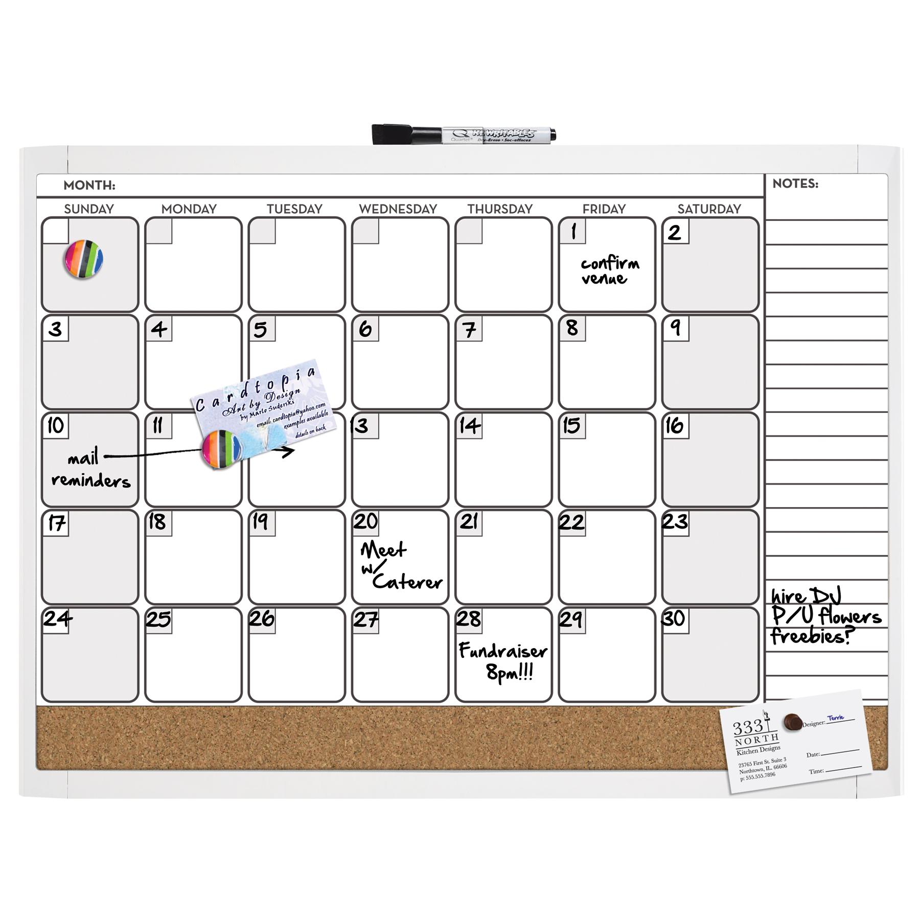 Quartet Combination Calendar Board, 17 x 23 Inches, DryErase