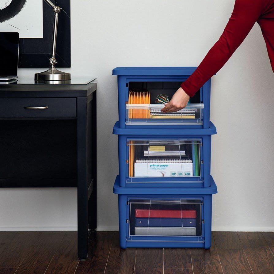 Rubbermaid 1865232 AllAccess Storage Single Tote, Large, Turquoise