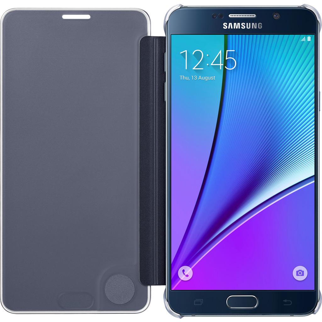 Samsung Galaxy Note 5 Case SView Clear Flip Cover Folio Black