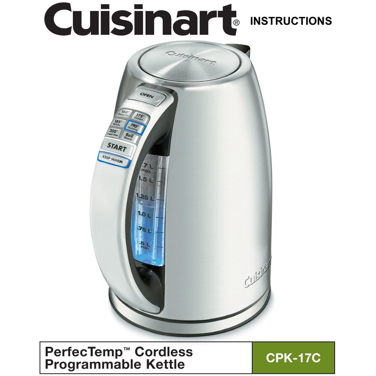 Cuisinart CPK17C Programmable Kettle Amazon.ca Home & Kitchen