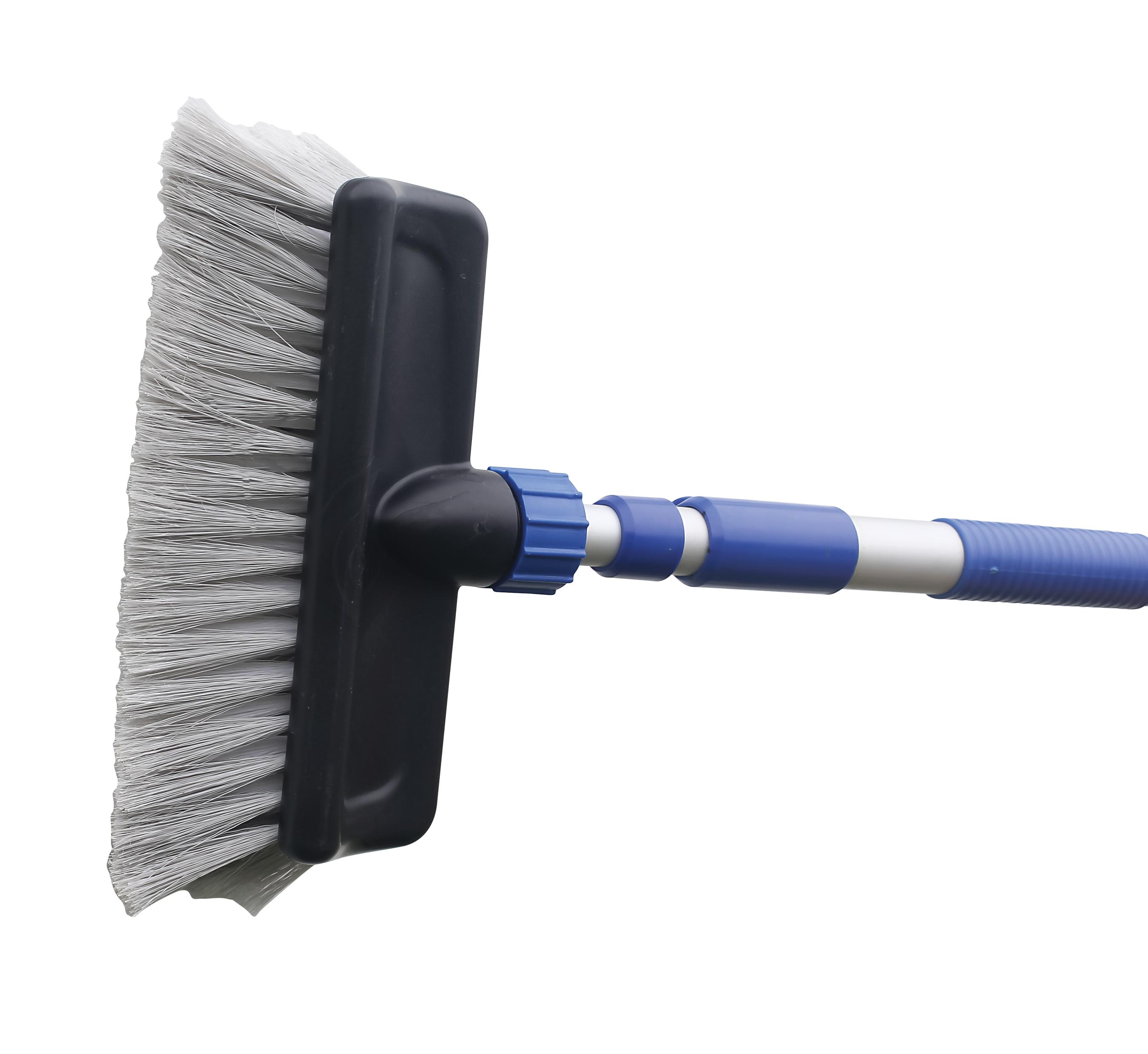 Camco 41960 FlowThrough Wash Brush with Push Button Handle, Brushes