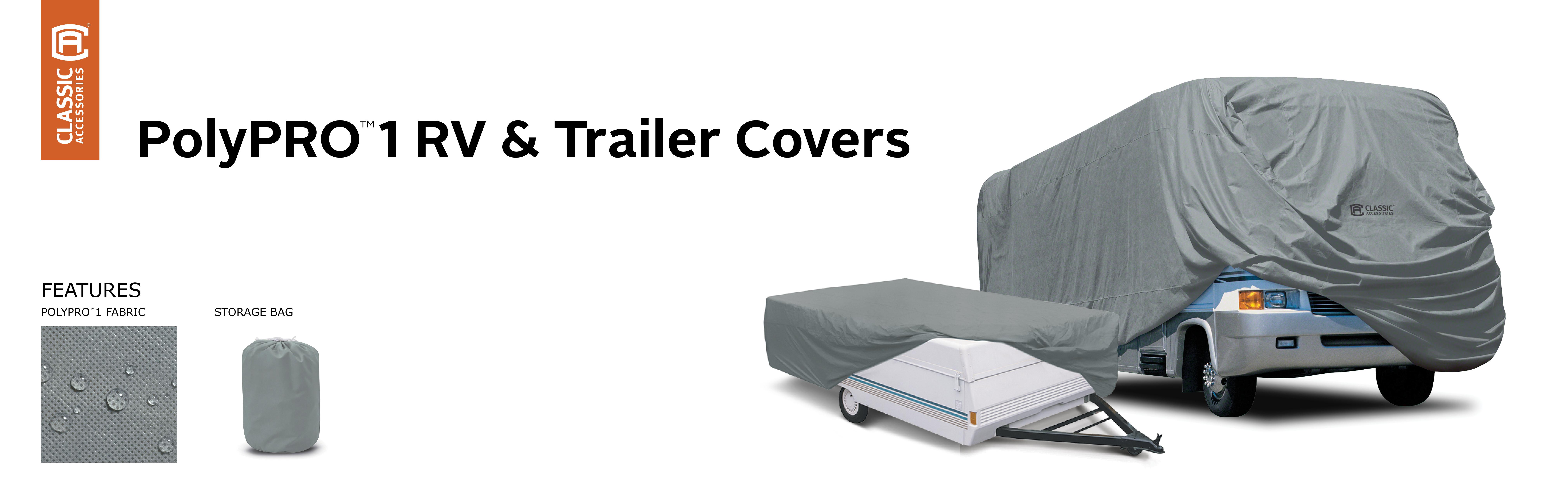 Classic Accessories OverDrive PolyPRO 1 Travel Trailer RV Cover, Fits