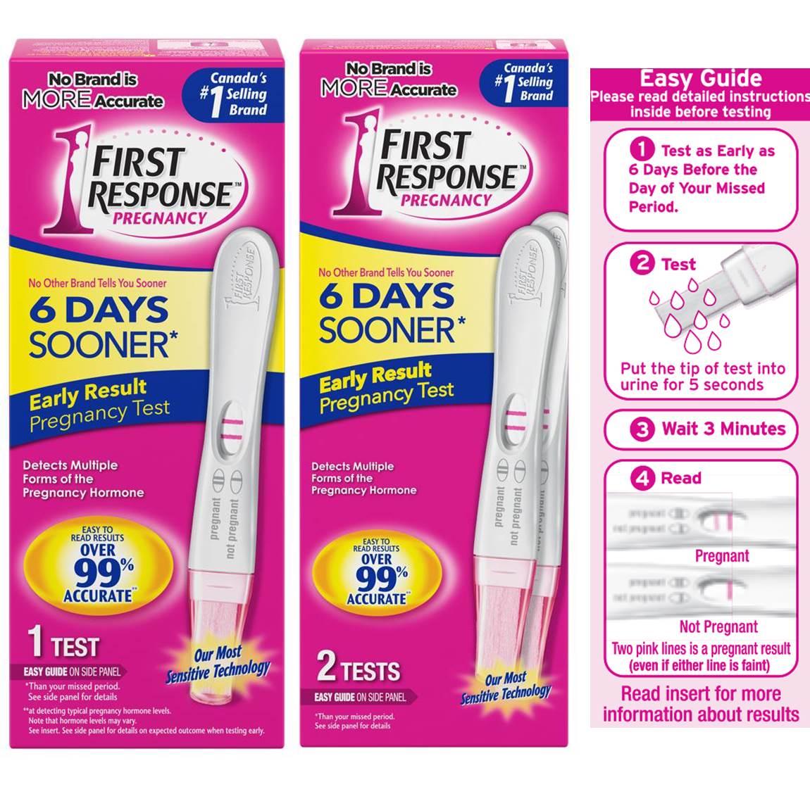 First Response Early Result Pregnancy Test Stick, 2 Tests Amazon.ca
