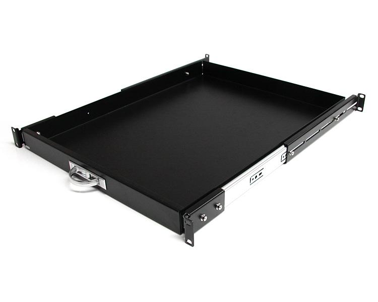 1U Sliding Server Rack Mount Keyboard Shelf Tray 55lbs 22" Deep Steel Pull Out