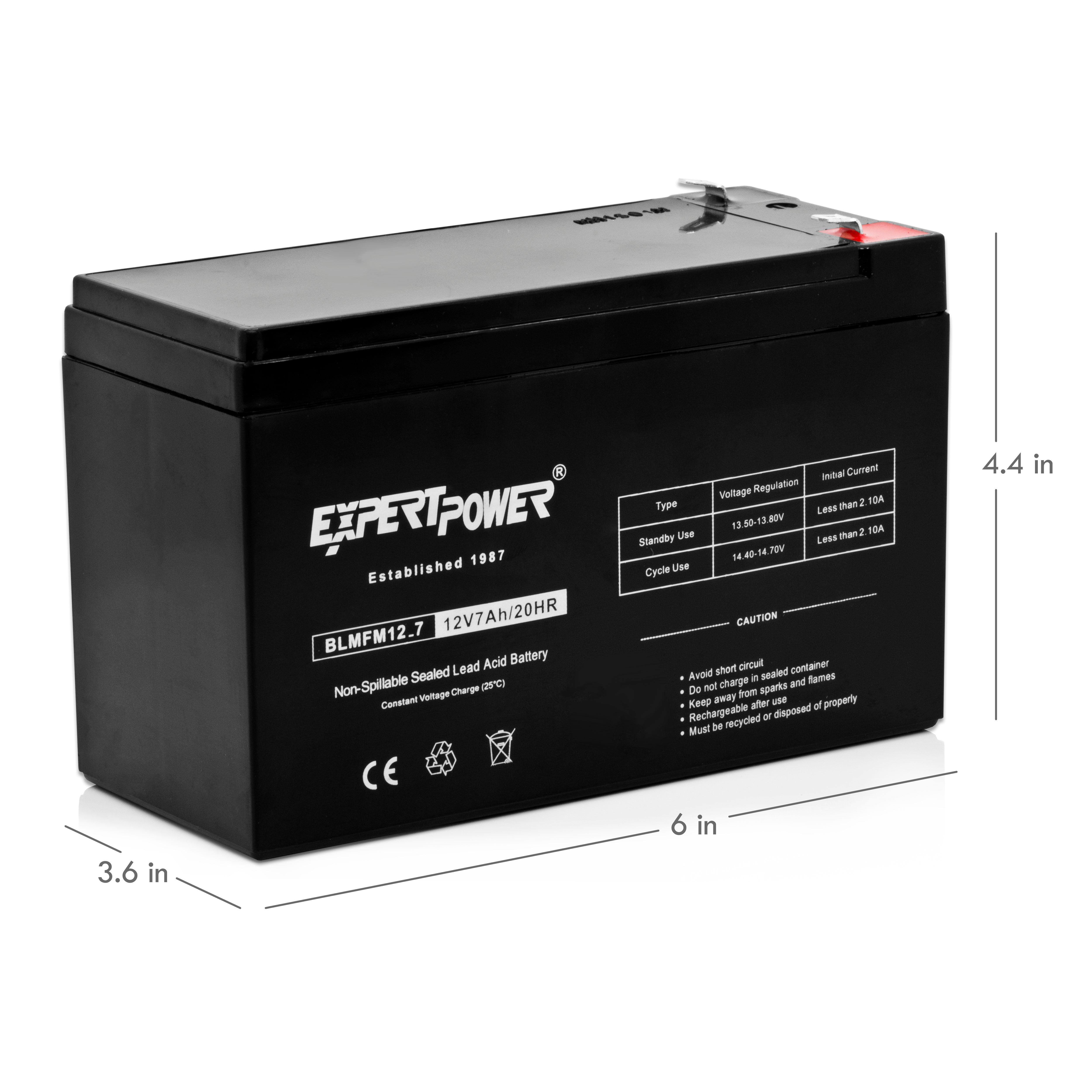 ExpertPower 12V 7 Amp EXP1270 Rechargeable Lead Acid Battery, Batteries