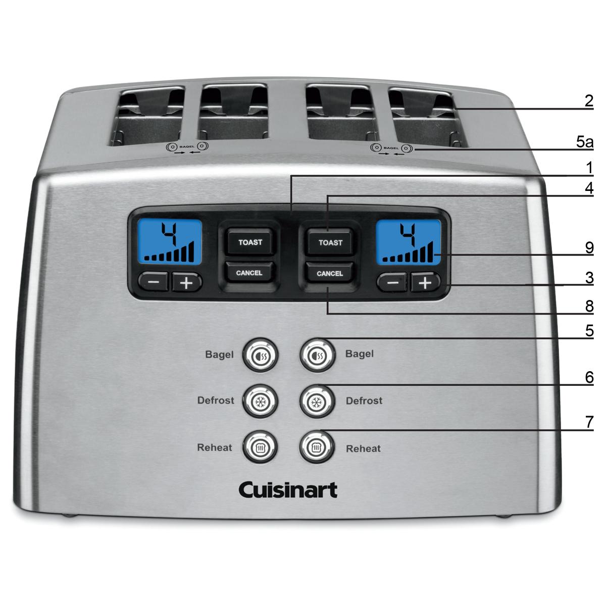 Cuisinart CPT440C 4Slice Touch To Toast Leverless Toaster Silver