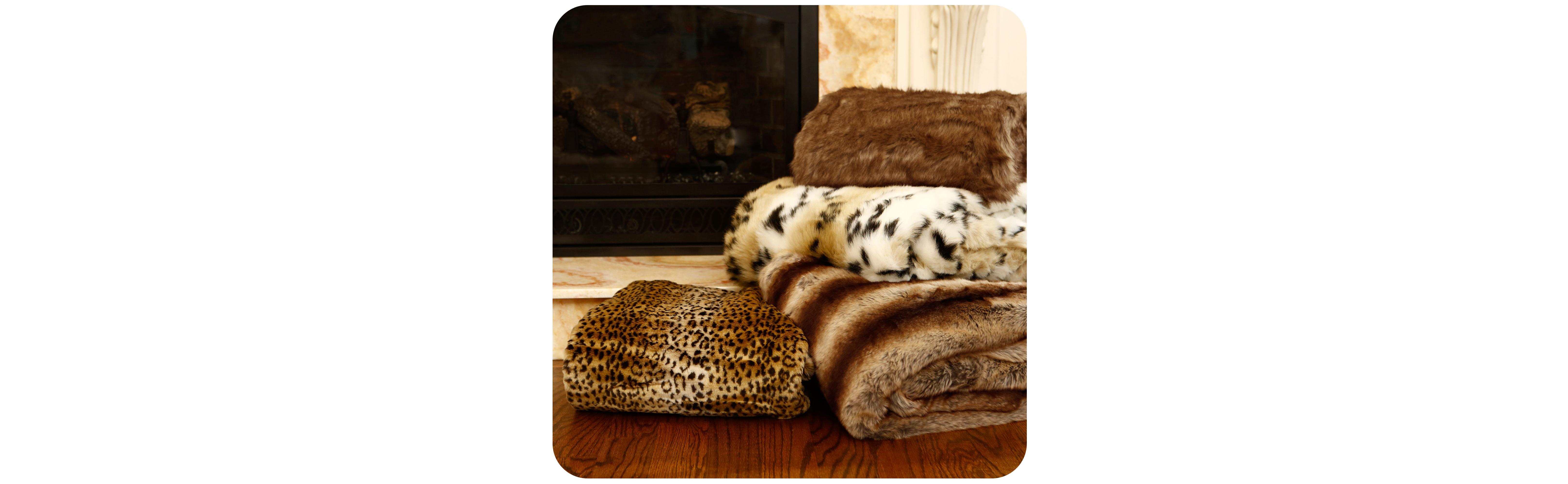 Faux Fur Throw Blanket 60" x 84" Brown Mink TR NewArrivals