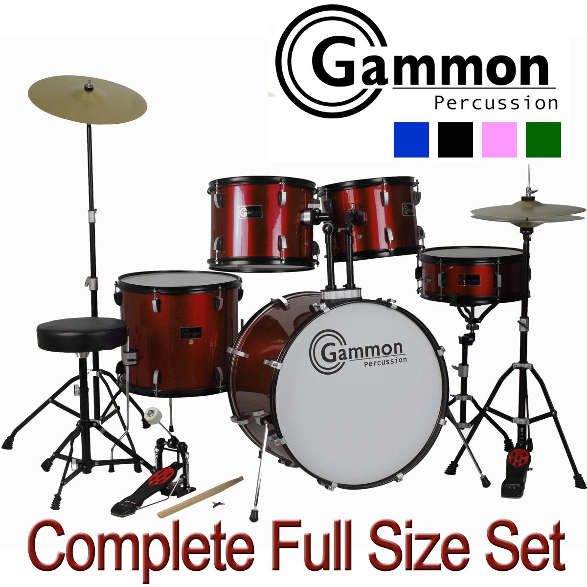 Gammon Percussion BATTLEBK New Drum Set 5Piece Complete Full Size with