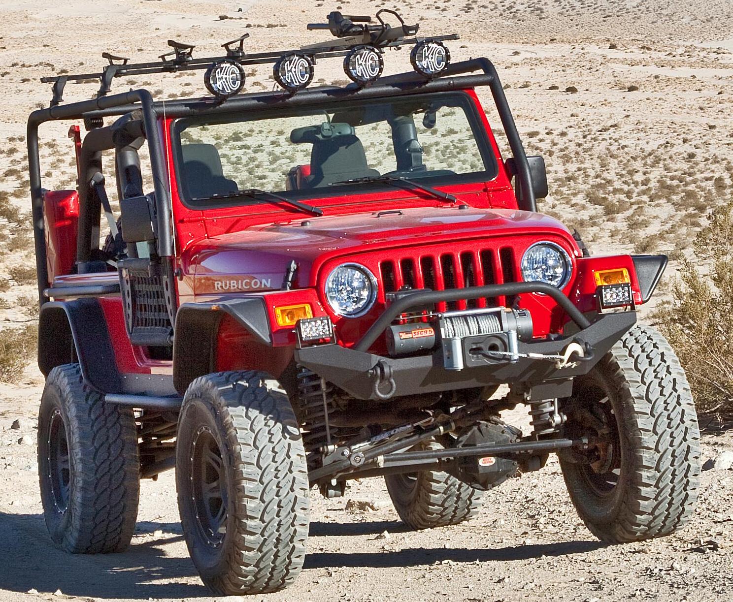 Body Armor 4x4 TJ19531Black Steel Front Winch Bumper for Jeep Wrangler Yj and TJ, Winches