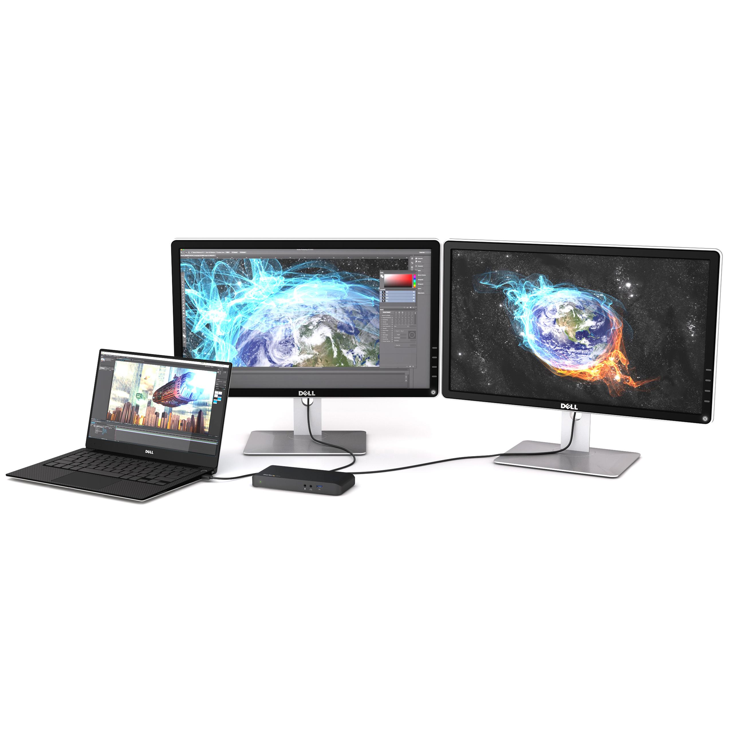 Dual Monitor USBC Laptop Docking Station with 4K HDMI