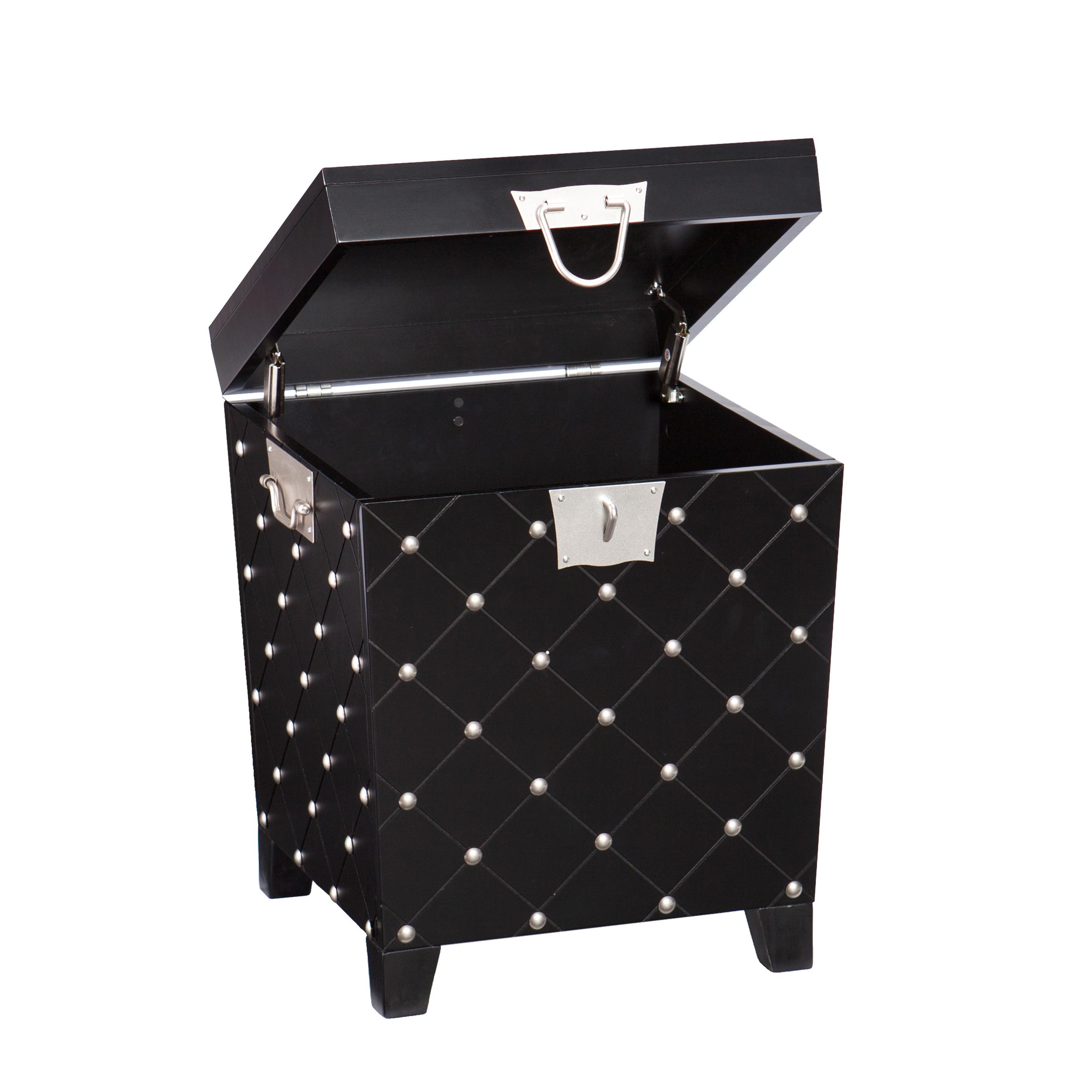 Nailhead End Table Trunk Black/Satin Silver Amazon.ca Home & Kitchen