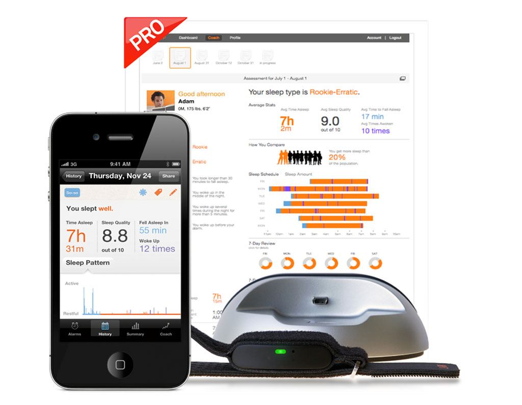 LARK PRO Sleep Monitor, Silent Alarm Clock and Personal Sleep Coach